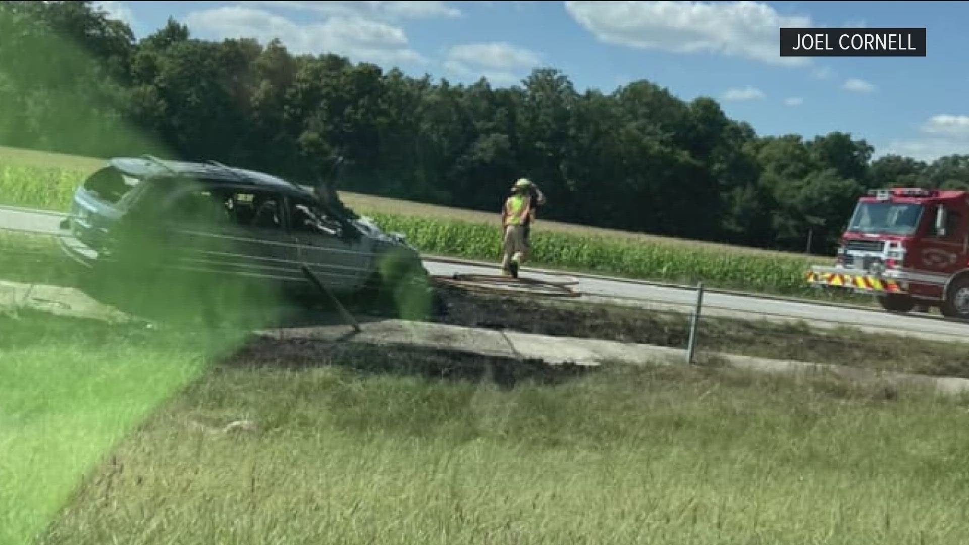 The chase started in Hancock County around 1:30 p.m. on Sunday. The chase ended in Auglaize County when officers shot the suspect.