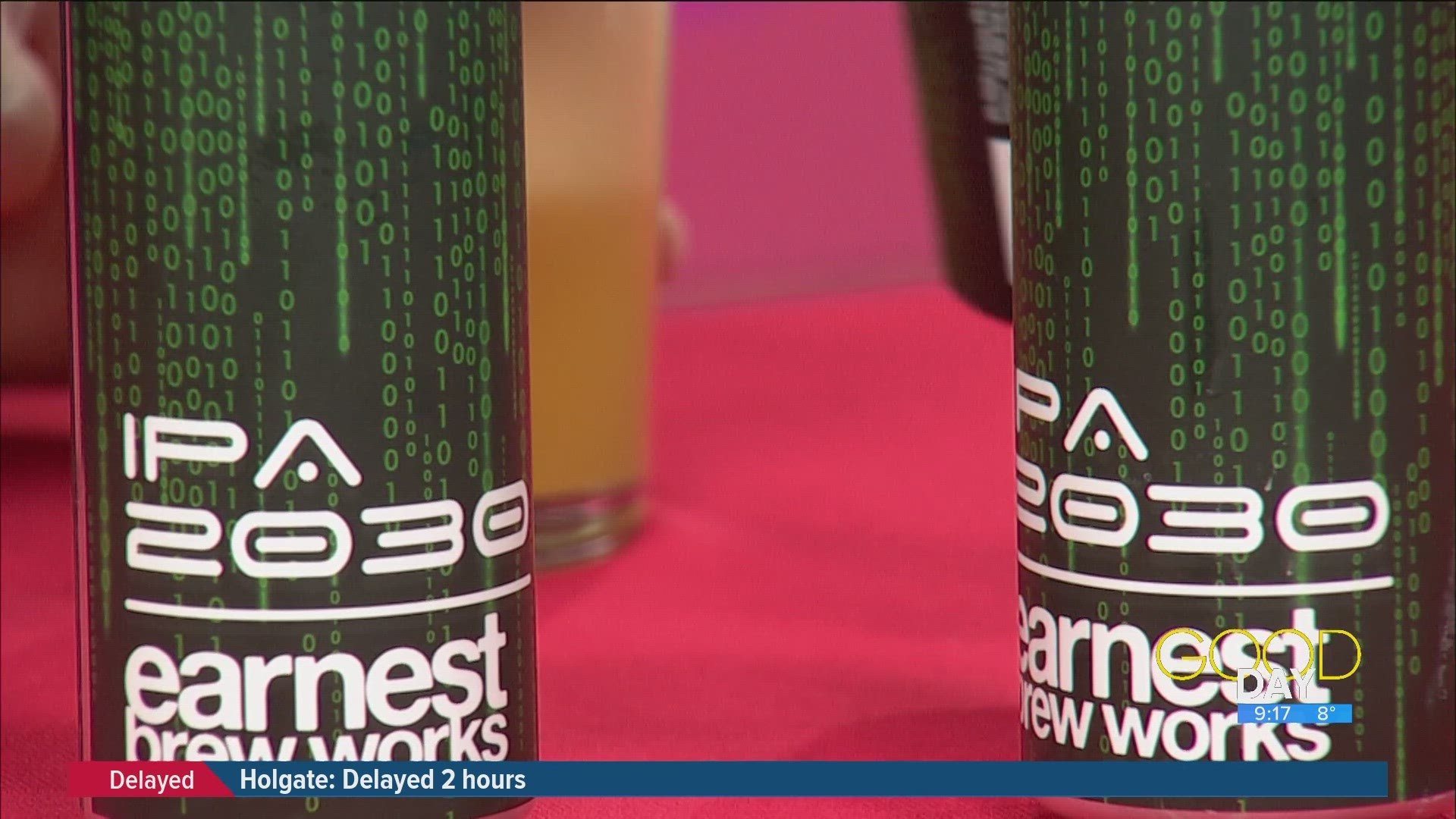 Keefe Snyder and Scot Yarnell from Earnest Brew Works talk the upcoming beer conference at the Glass City Center.