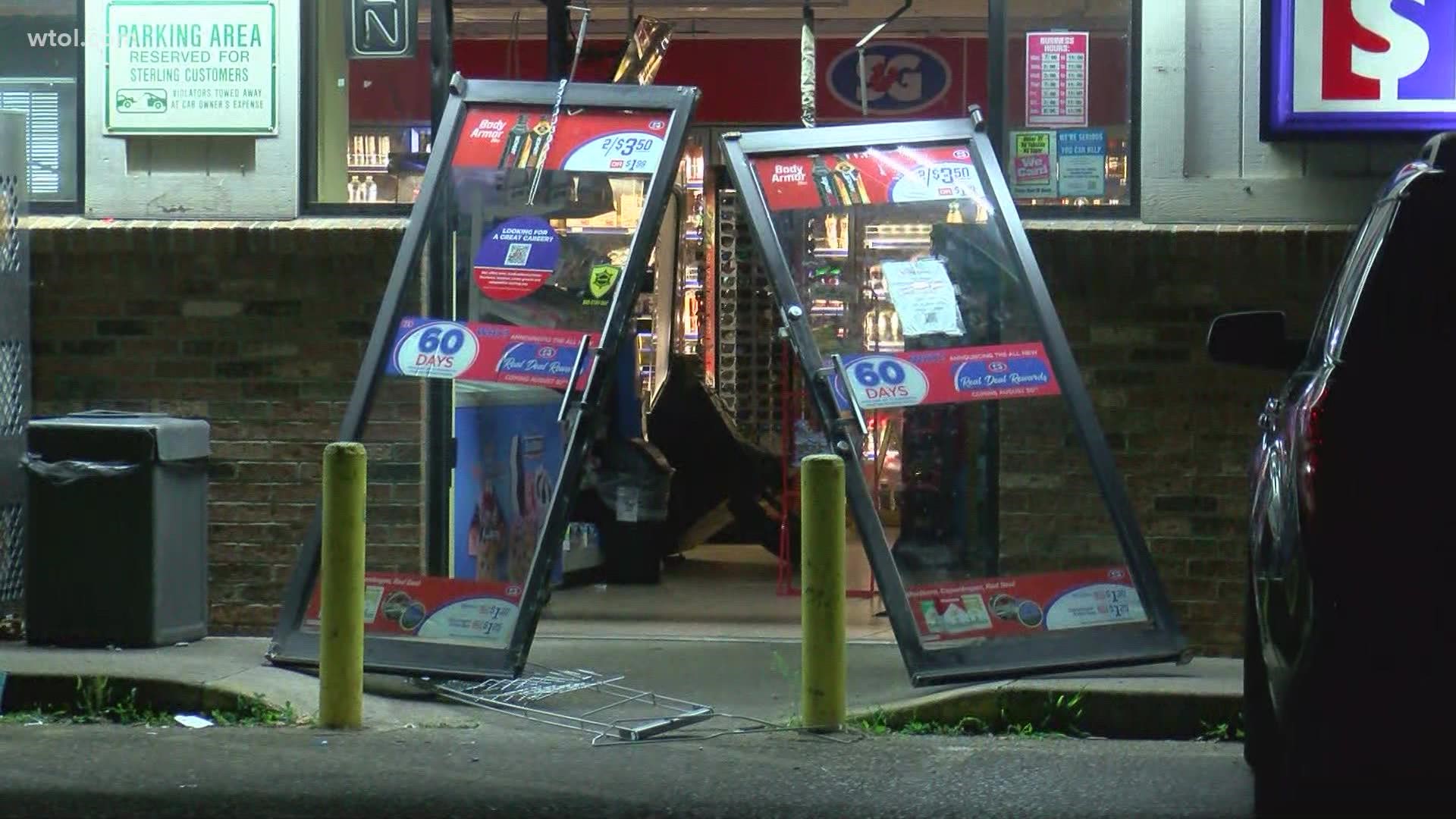 Another smash and grab happened just down the road at a Stop & Go.