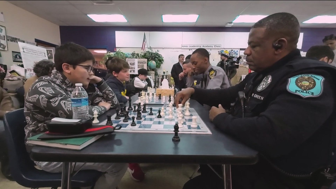 3rd annual 'Cops vs. Kids' chess tournament takes place at Jones Leadership Academy