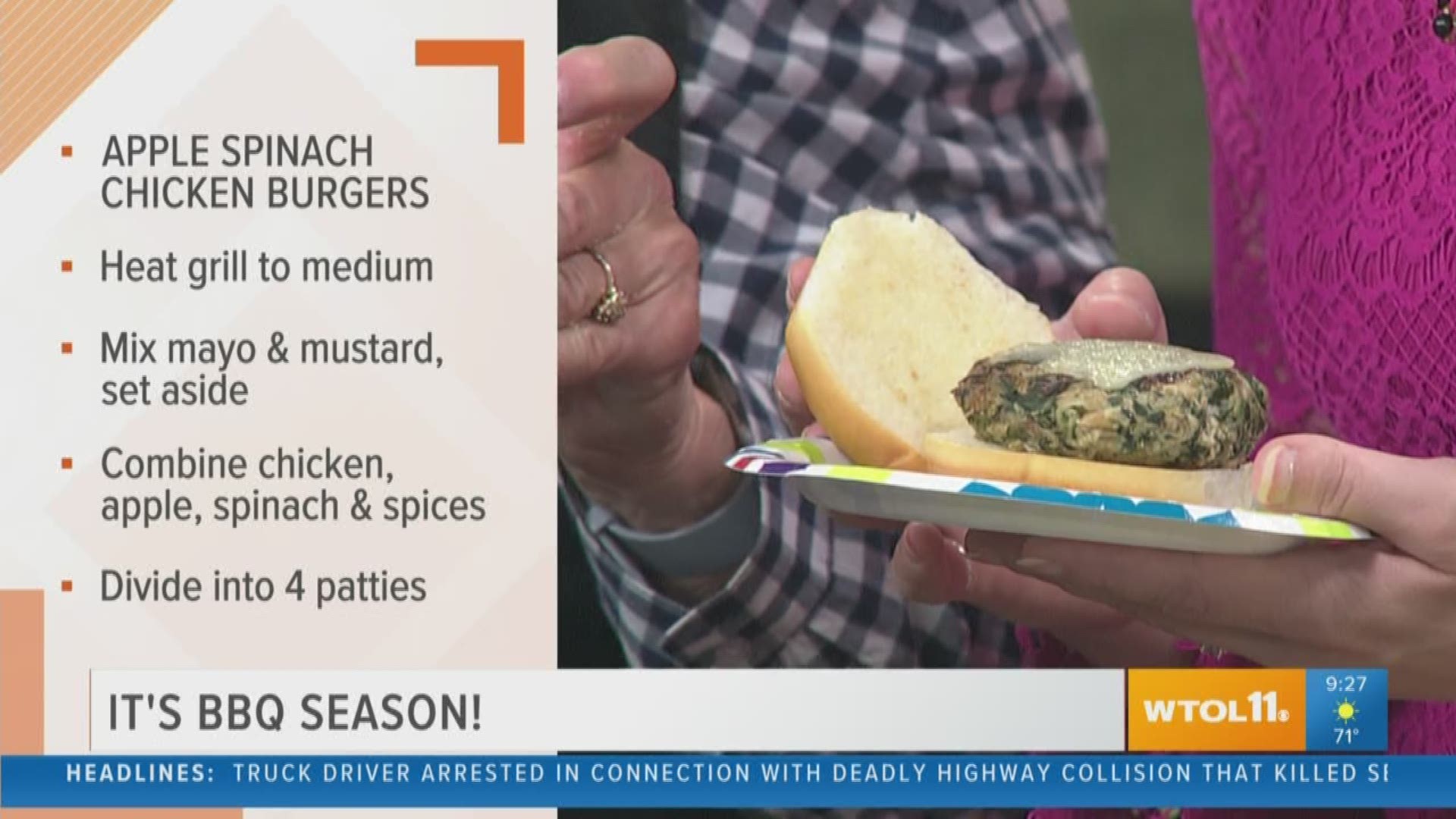 Connie Cahill gets us ready for summer with these delicious apple spinach chicken burgers that will be a hit at any event!