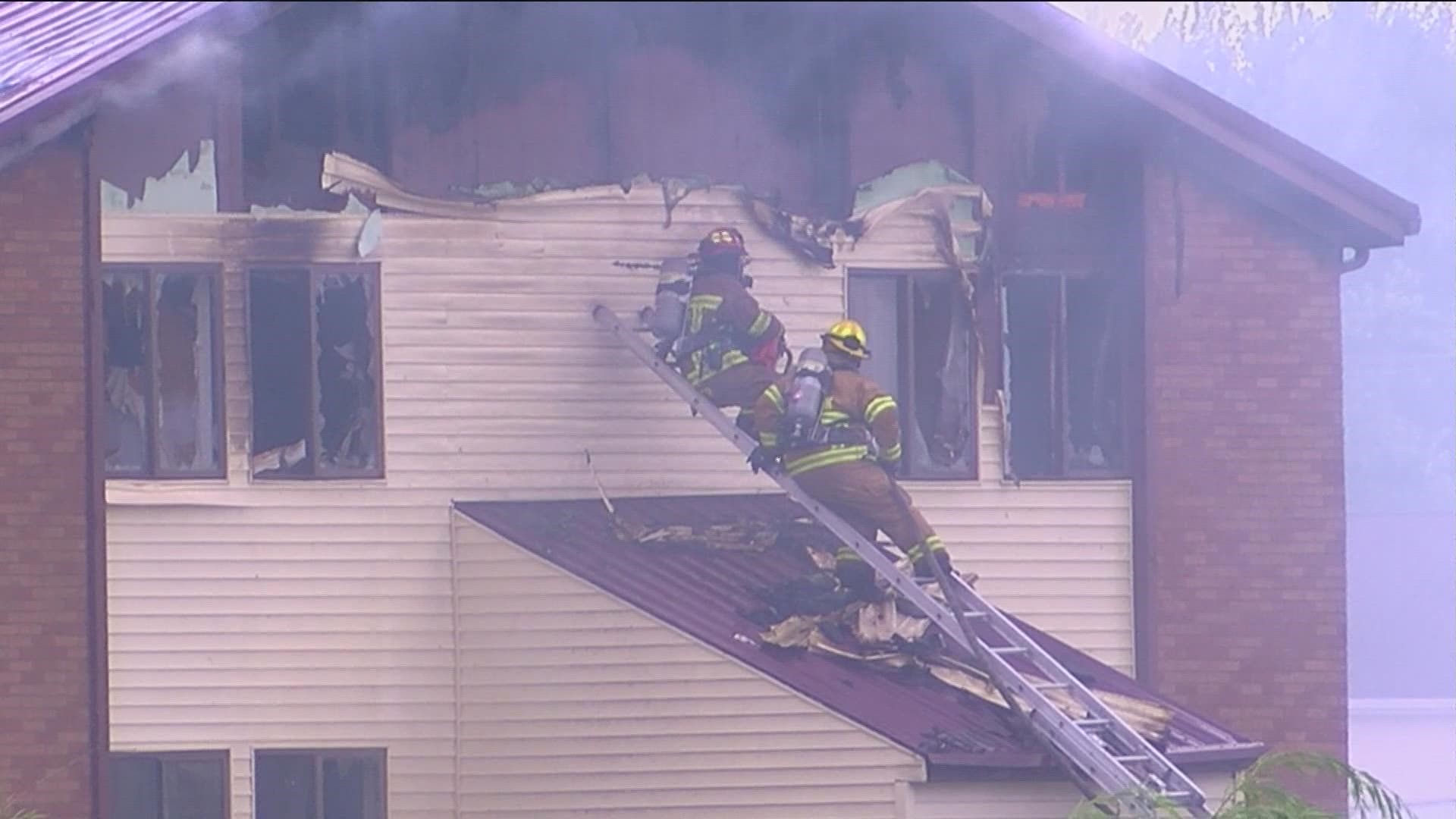 There are no reports of injuries among residents and firefighters. The east side of the building is a total loss.