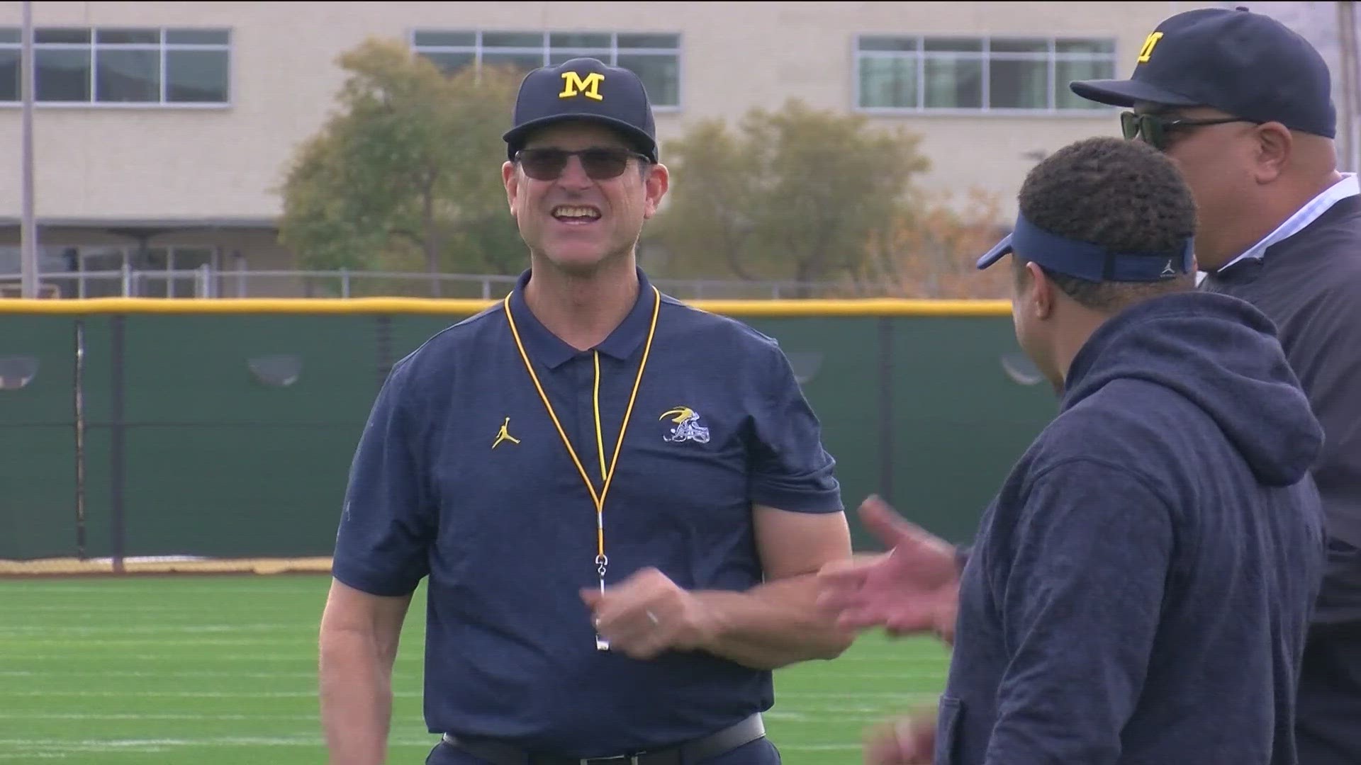 Michigan coach Jim Harbaugh has denied any knowledge of any kind of improper scouting scheme in his program.