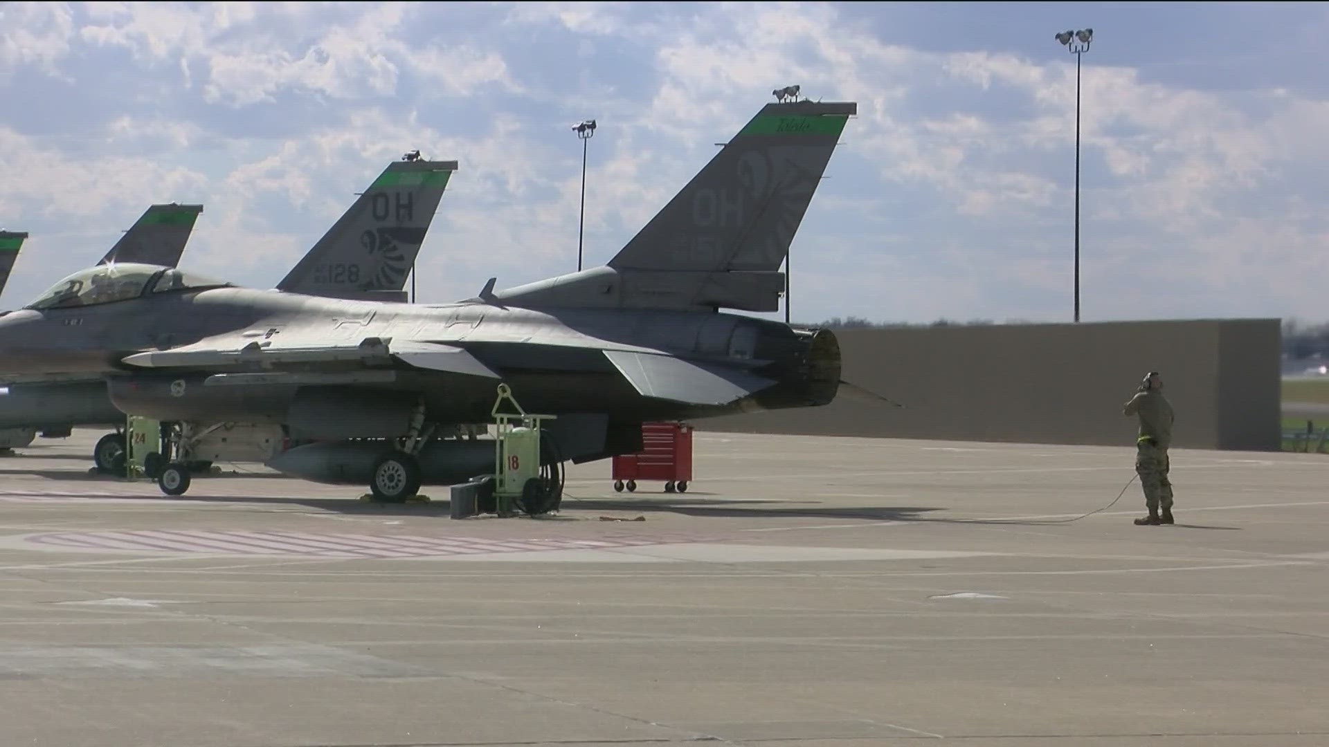 The Air National Guard unit based at Toledo Express will conduct night time training Monday. Residents may hear the fighter jets this evening.