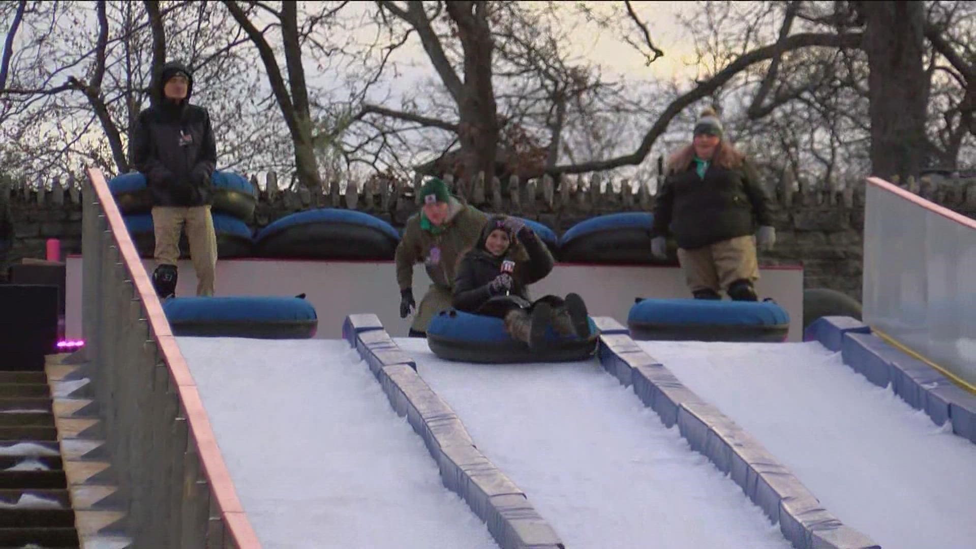 WTOL 11's Kalie Marantette tried out the ice slide at the Lights Before Christmas at the Toledo Zoo.