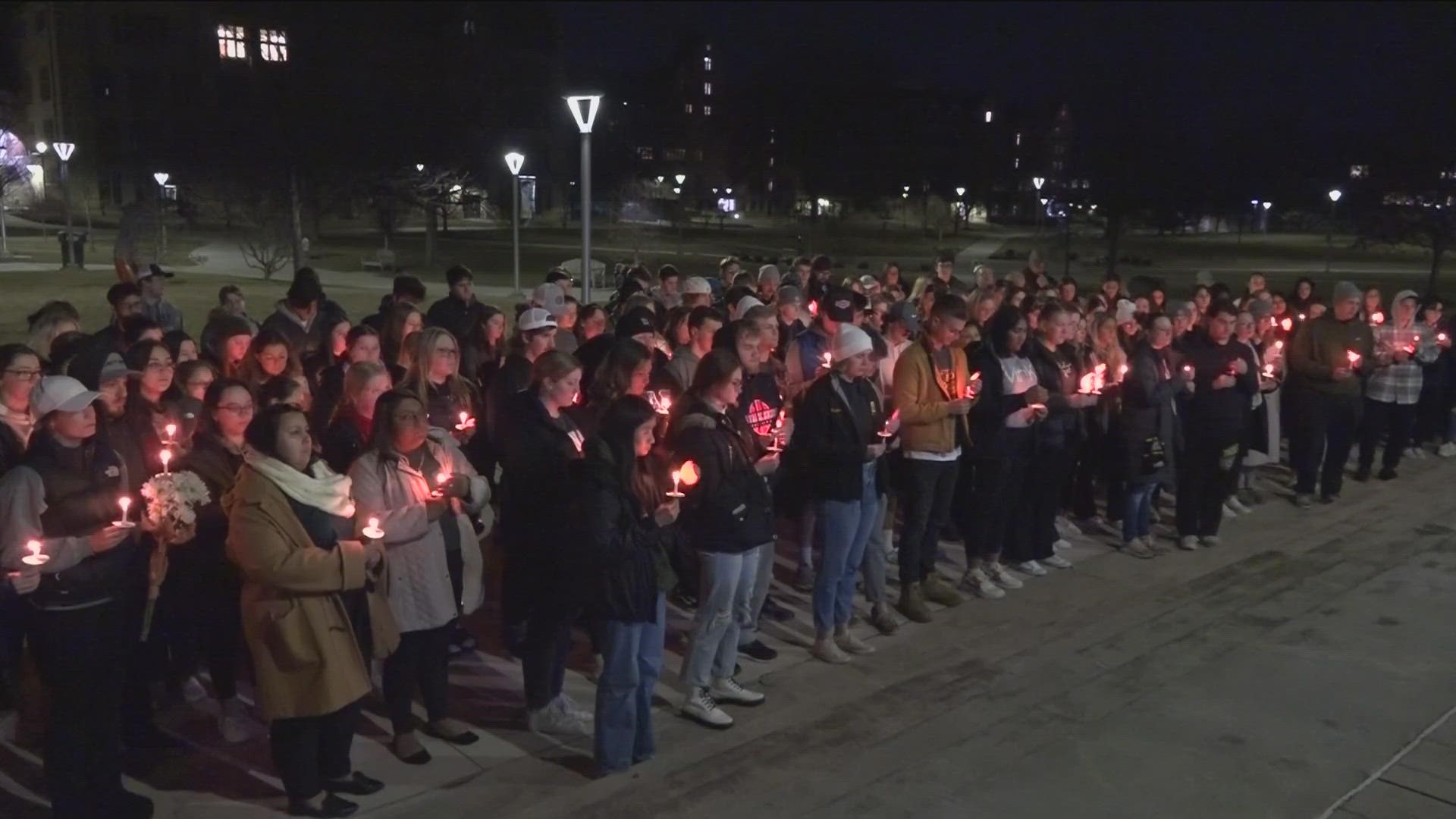 More than 100 people showed stood in solidarity at the vigil. UT student Greta Fobare was close friends with Alexandria Verner, one of the victims.