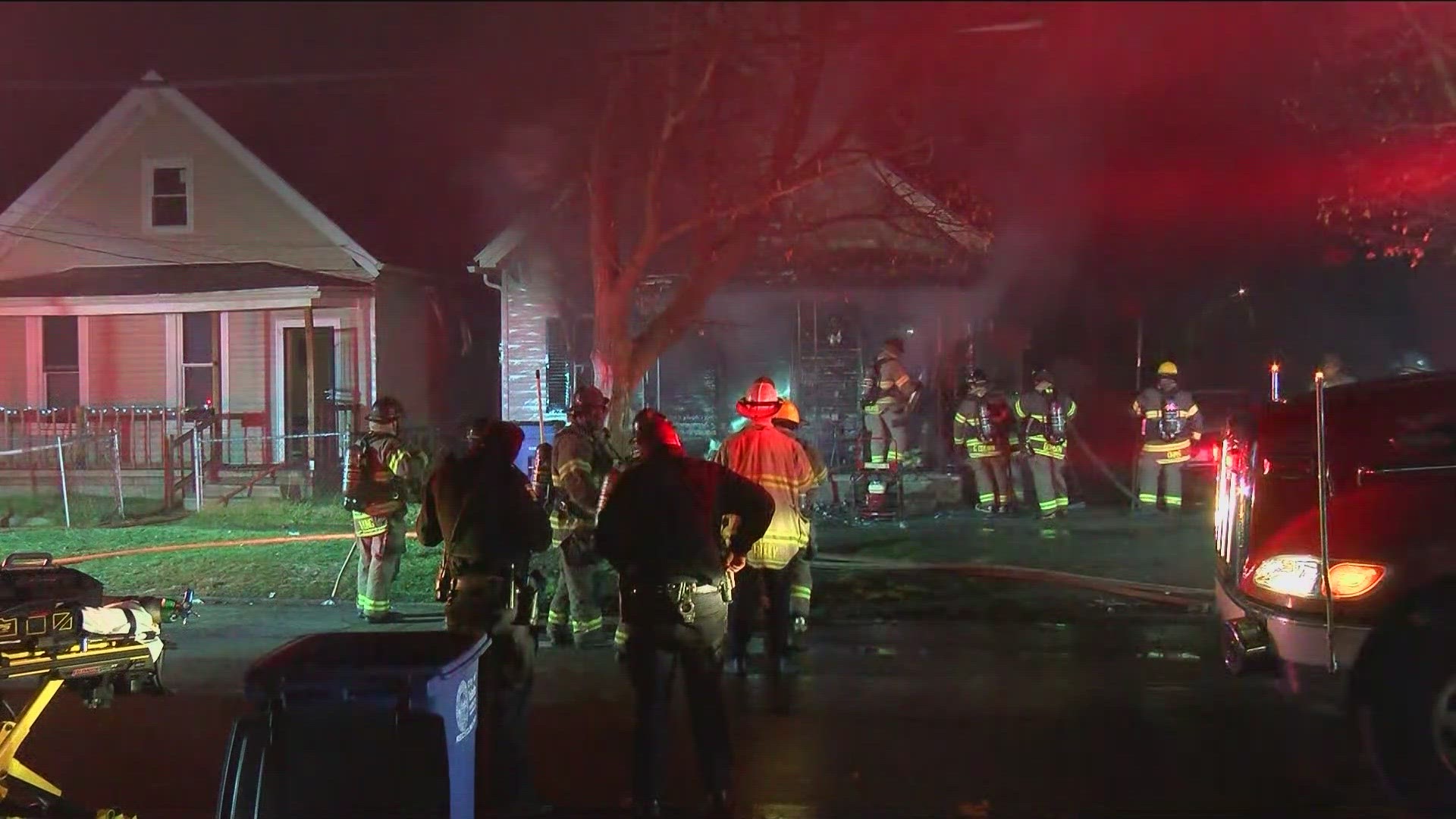 The Elm Street house was declared a total loss, according to Toledo fire crews at the scene. A neighboring home sustained damage to its siding.