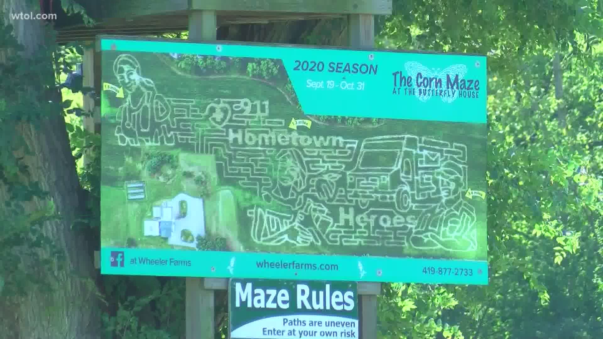The popular corn maze opened over the weekend. 2020's theme is 'Hometown Heroes,' honoring medical professionals, teachers and delivery services workers.