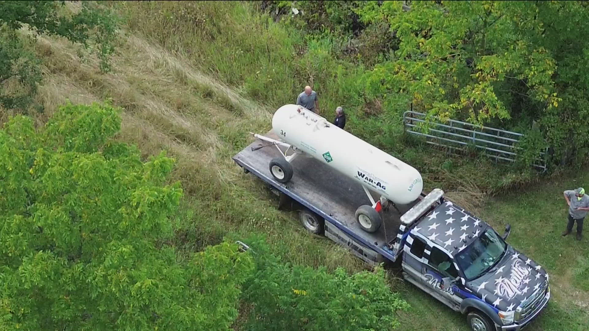 Human remains were found in a tank on a Lenawee County property belonging to Dale Warner and Dee Warner on Friday.