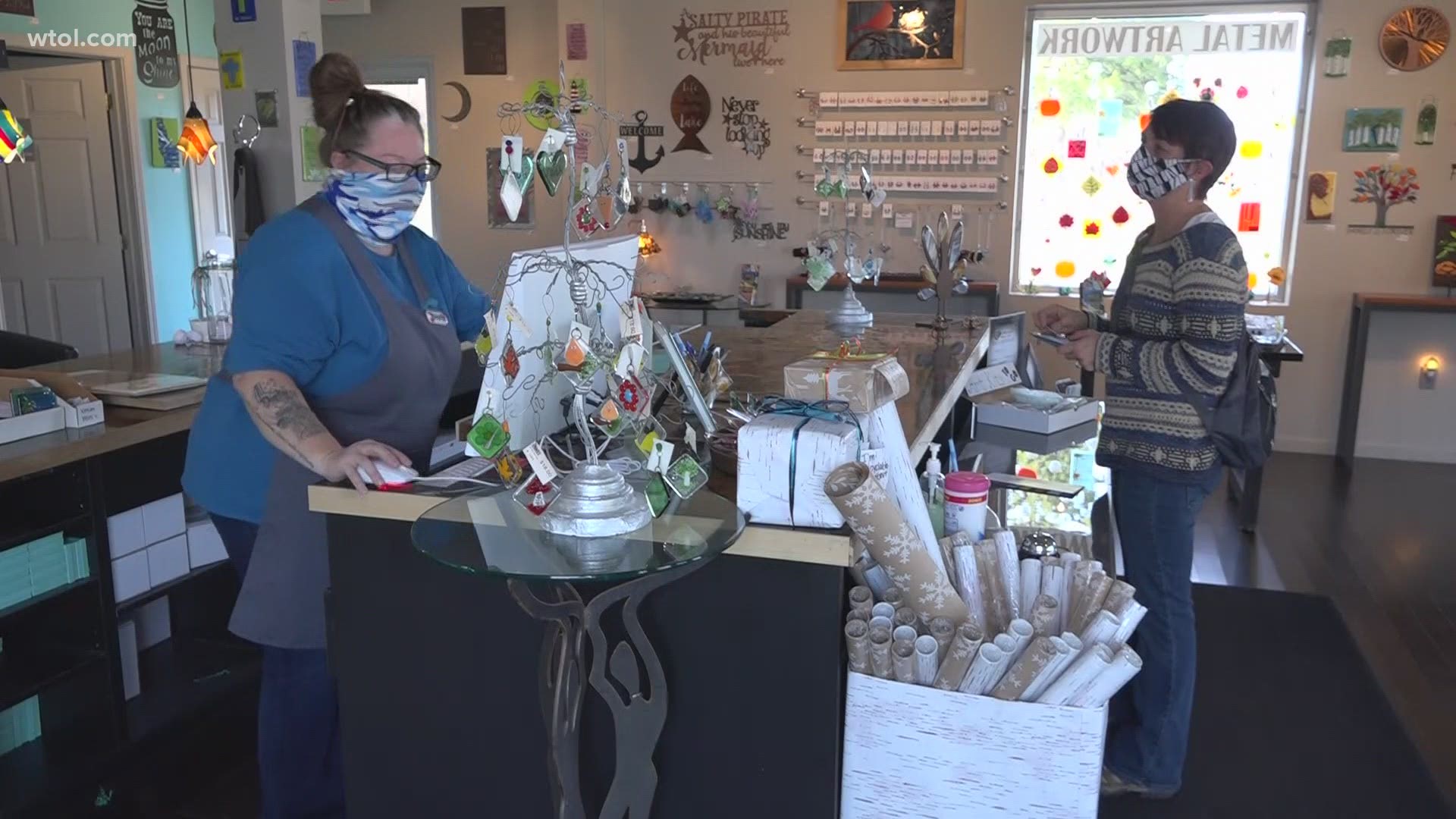 The fused glass studio has offered take home art kits and curbside pickup.