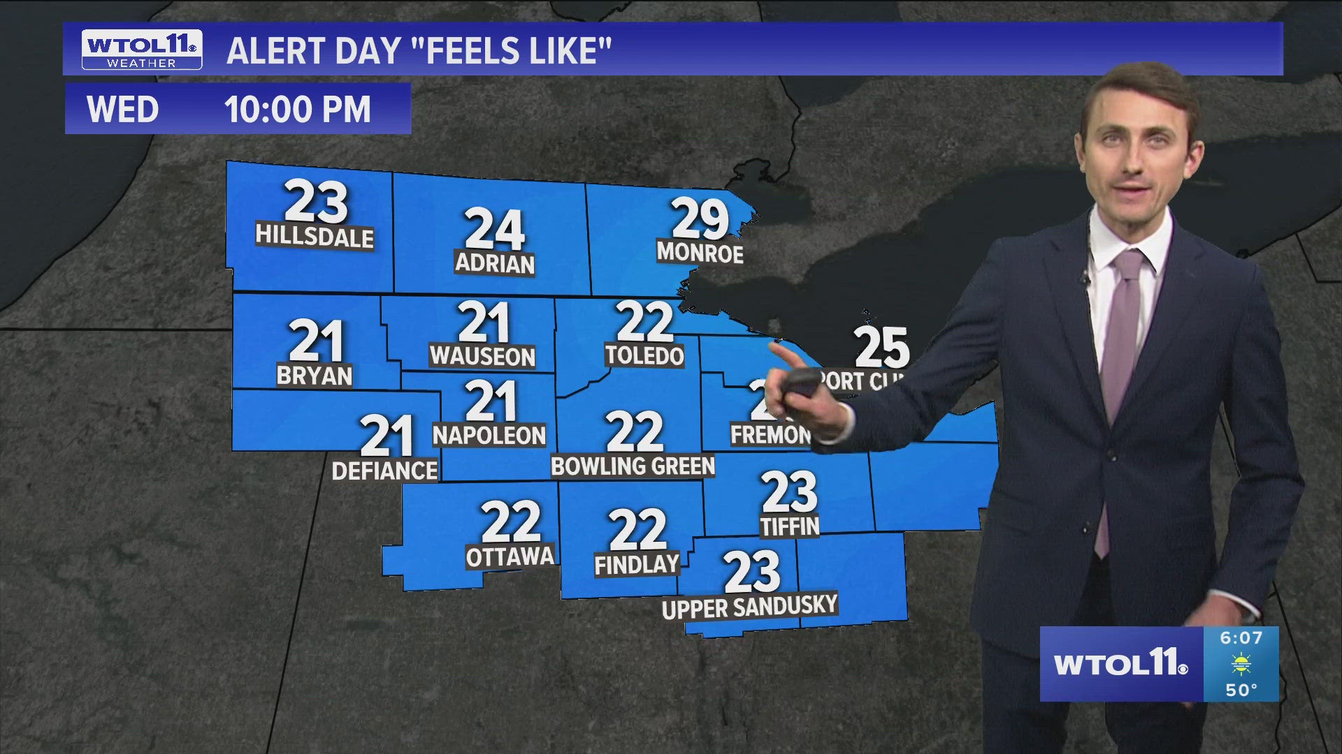 High temperatures could reach into a mid-60s by Tuesday before dropping into the 40s on Thursday.