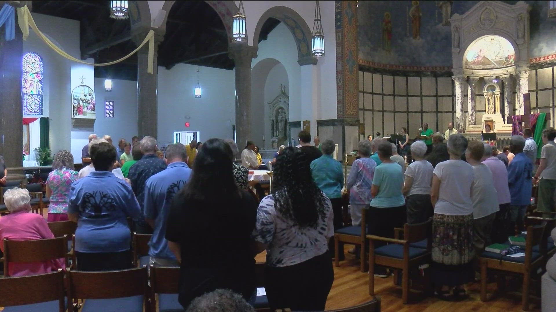 The congregation celebrated Sunday both the anniversary of the church's founding and the 100-year anniversary of the cornerstone being established.