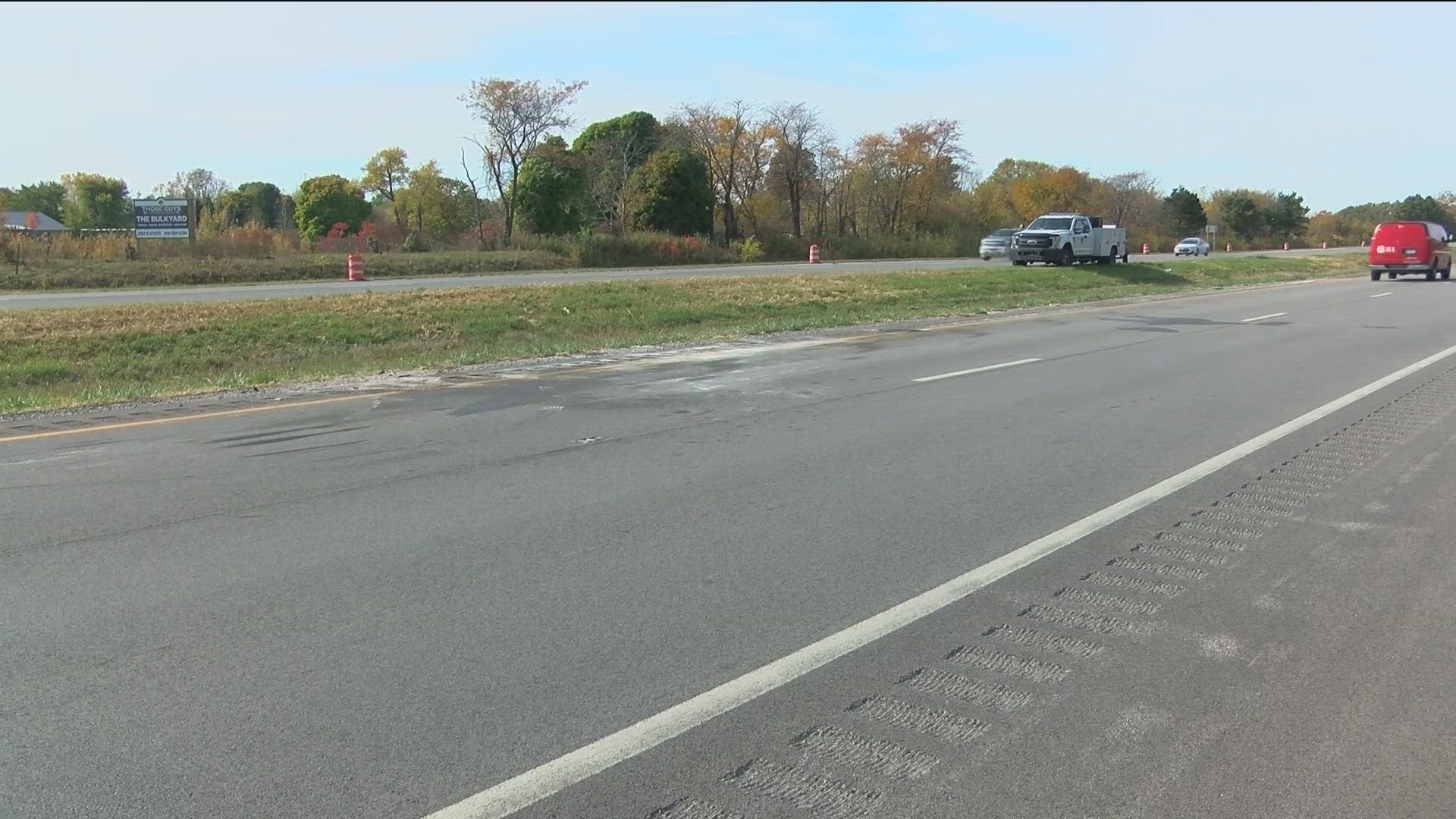 A spokesperson with ODOT said a vegetation maintenance spray crew was off the side of the road and hit by a passenger vehicle.