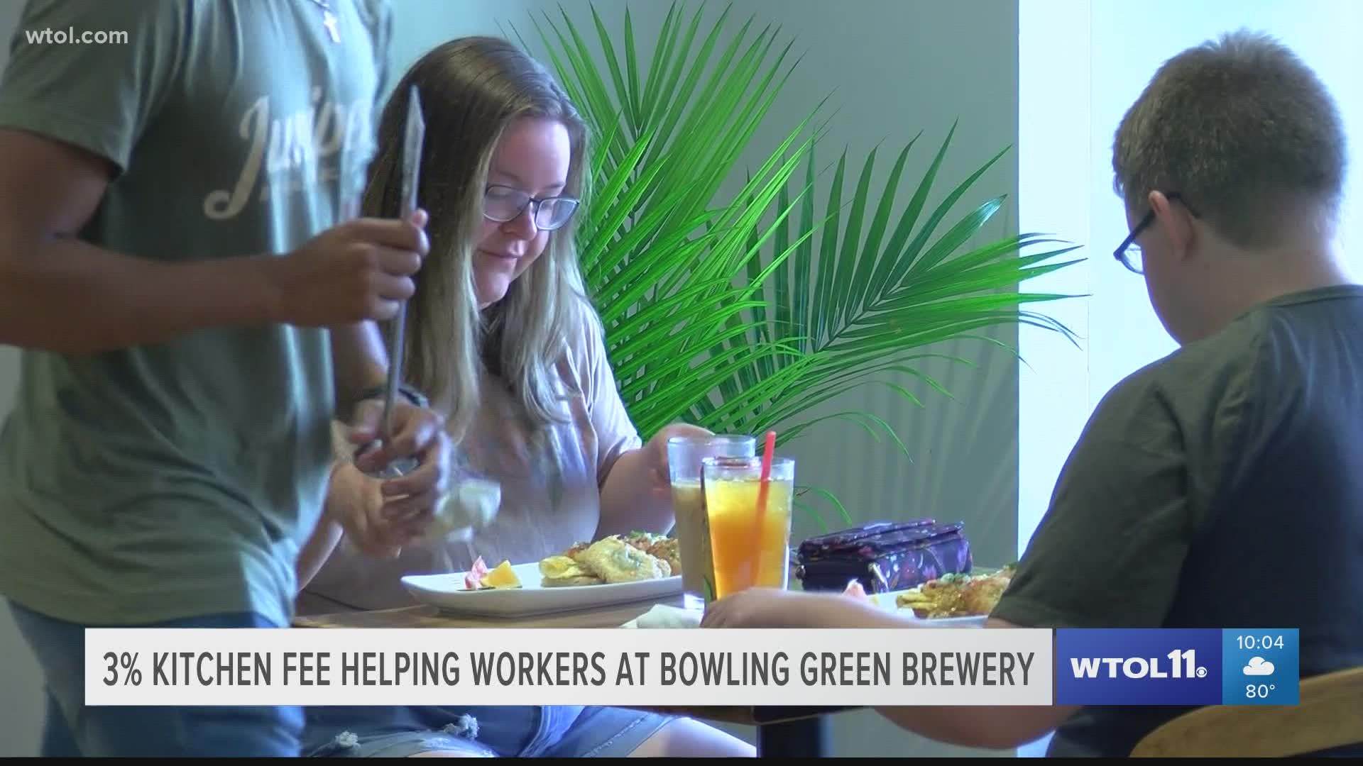 Juniper Brewing Company opened in February to a common problem: finding and keeping workers. So they added a 3% kitchen fee to customer bills to help balance wages.