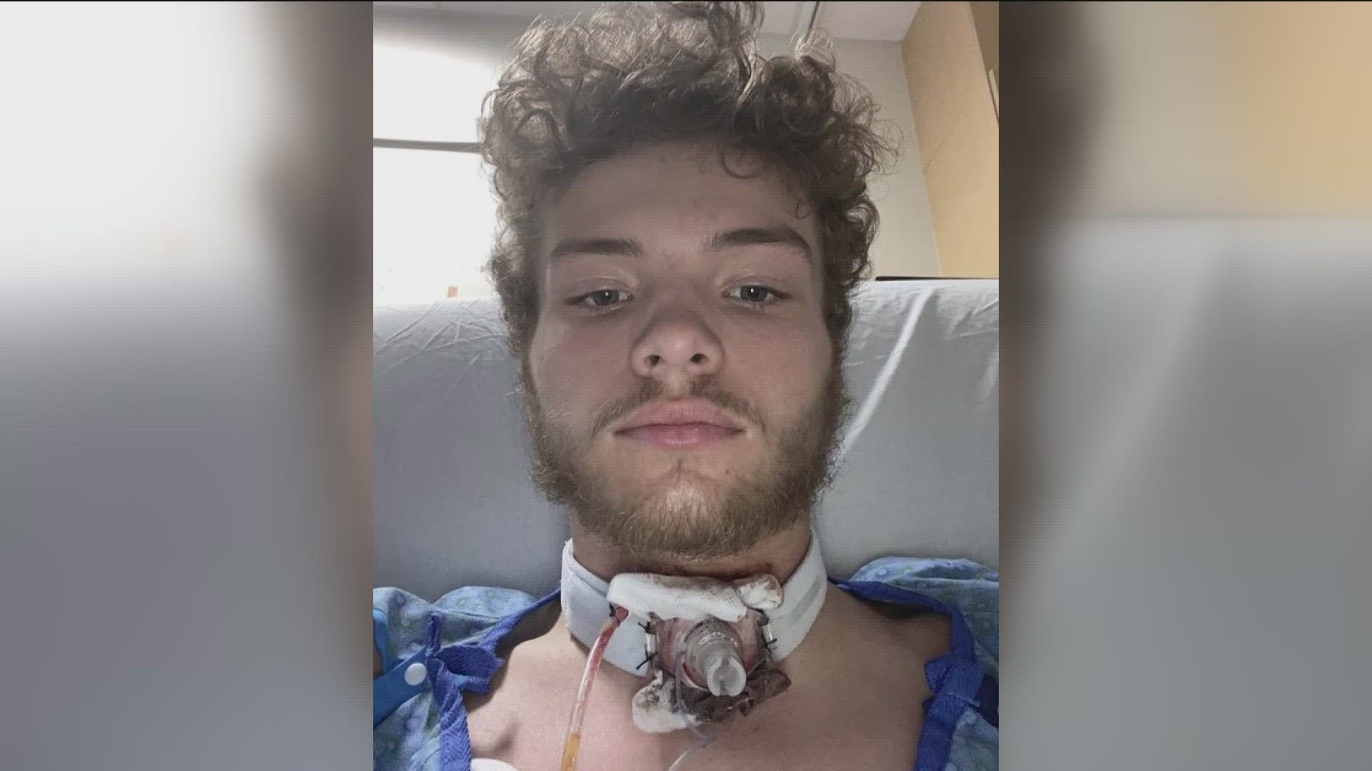 During an AAU game in Michigan Northwood junior Kaden Cluckey attempted to take a charge on defense when the ballhandler inadvertently hit his throat.