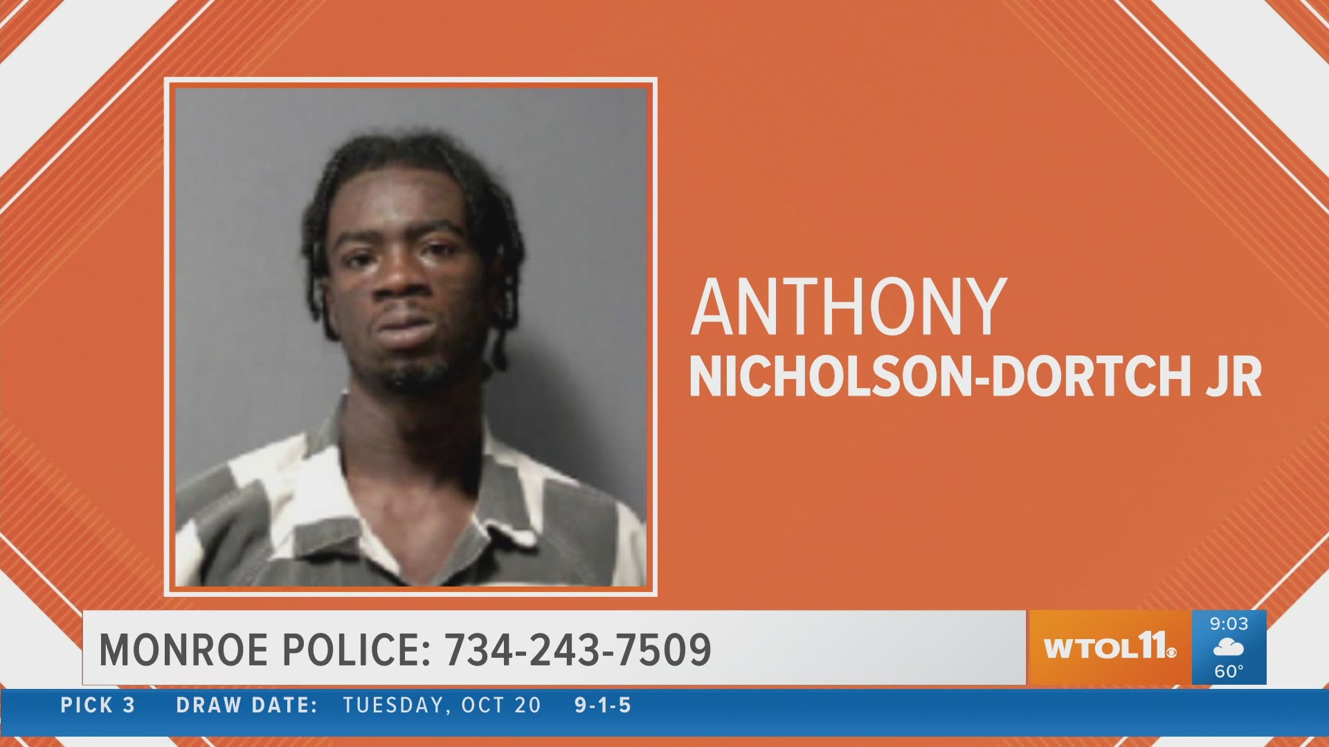 Anthony Deshawn Nicholson-Dortch Jr. is considered a person of interest in an incident that happened Oct. 18. According to police, he is armed and dangerous.