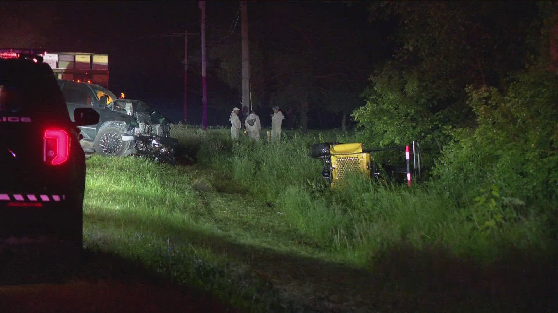 Police told WTOL 11 Wednesday that beekeepers were working on the side of the road when a pick-up truck hit their company vehicle. 