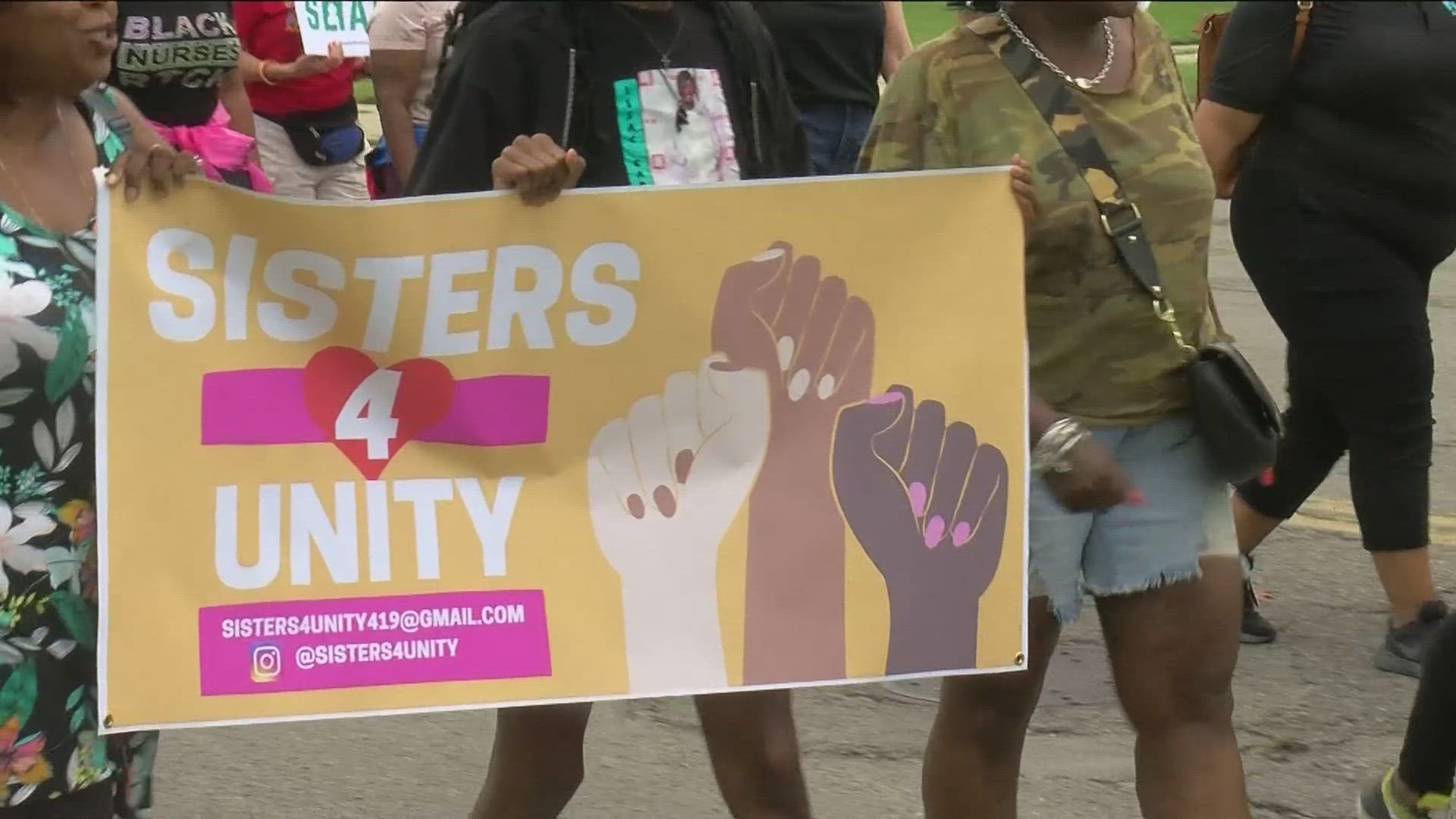 Sisters 4 Unity organized the march, which brought together current and former city leaders as well as a host of anti-gun violence organizations.