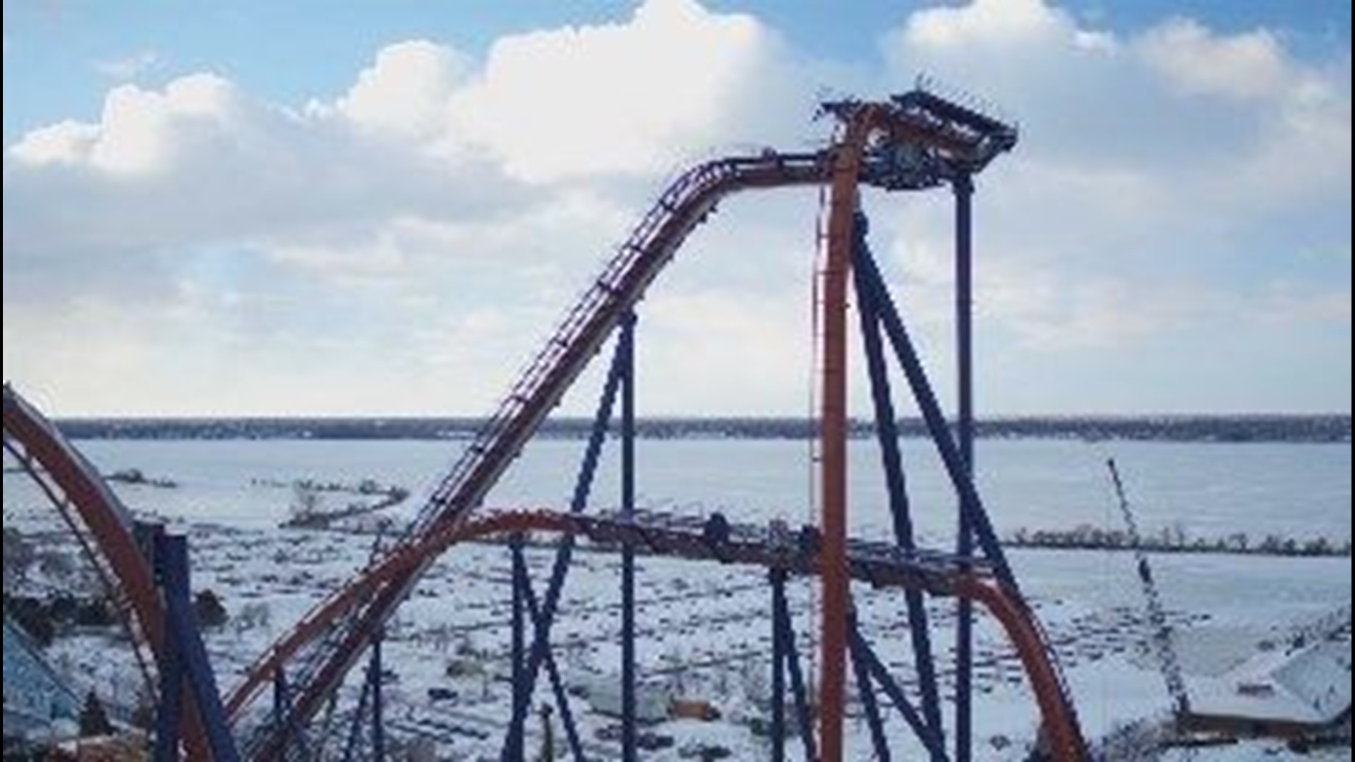 RAW: Aerial view of Cedar Point's new Valravn