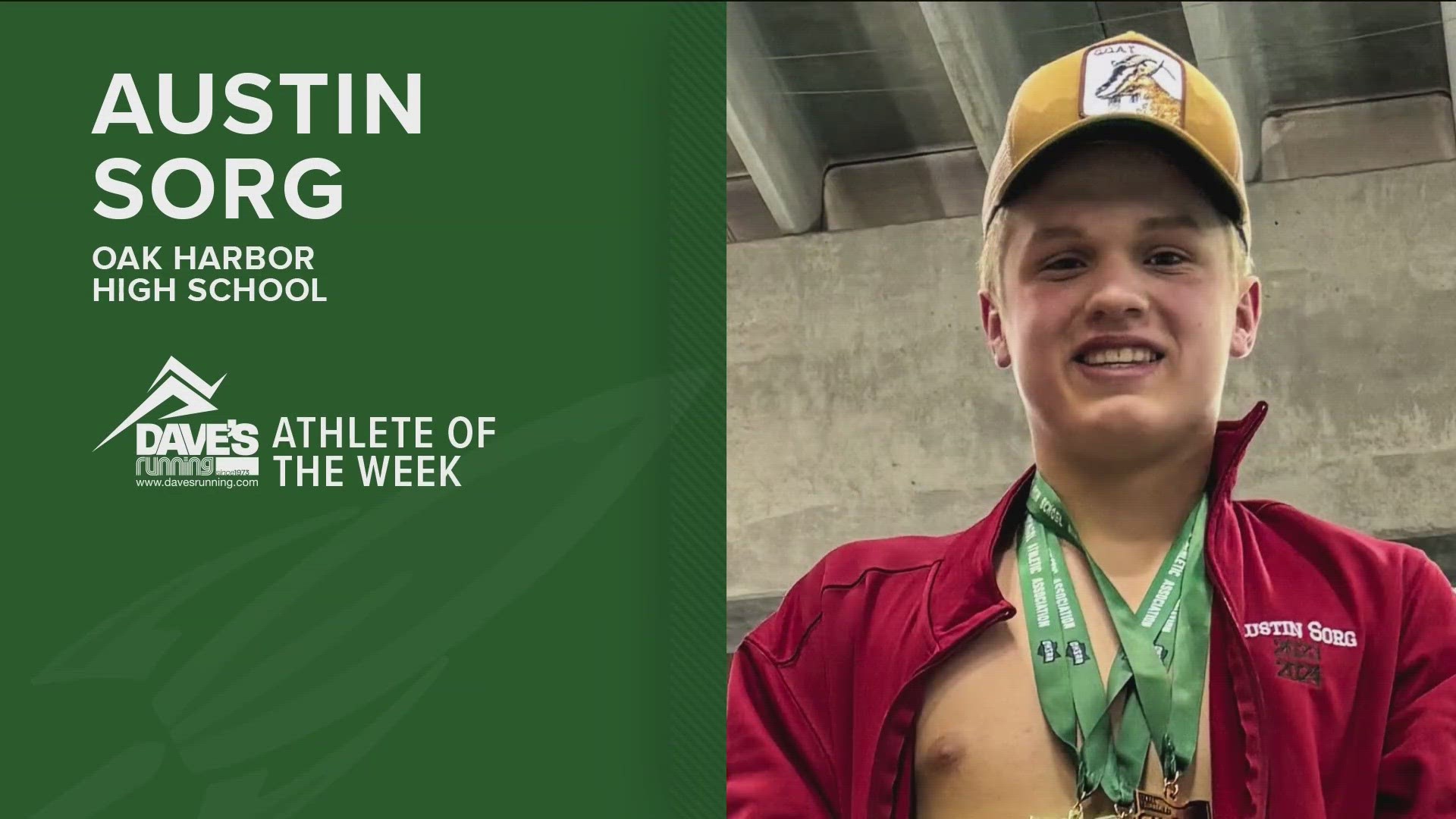 Oak Harbor just earned a gold medal in swimming and a big part of that is thanks to Austin Sorg, our Athlete of the Week.