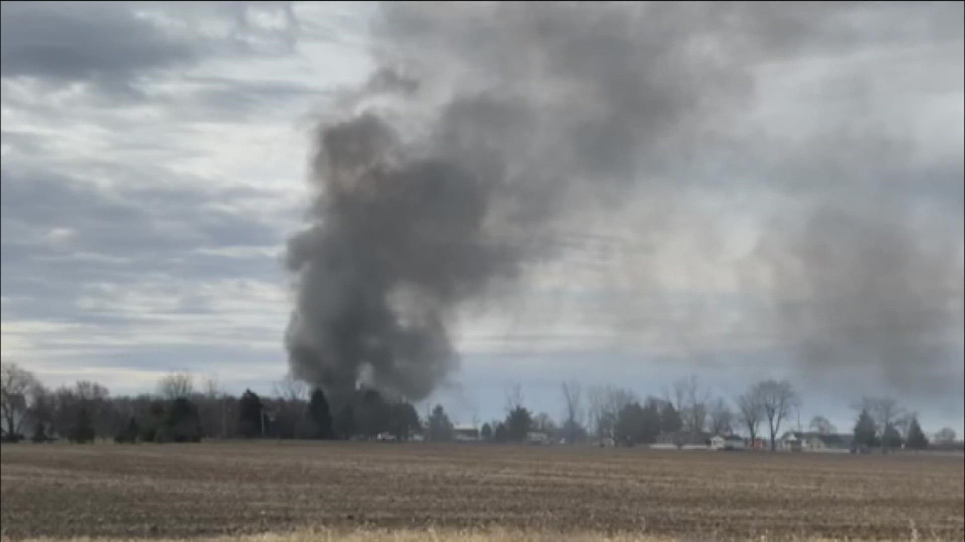 Officials in Middleton Township believe the fire may have been caused by burning leaves.