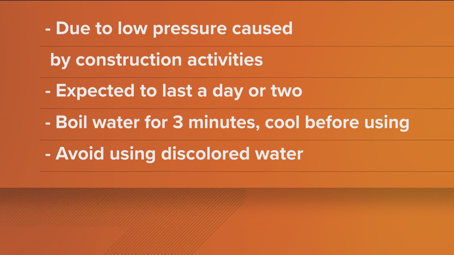 The boil advisory is due to low pressure, according to Lenawee County Emergency Management.
