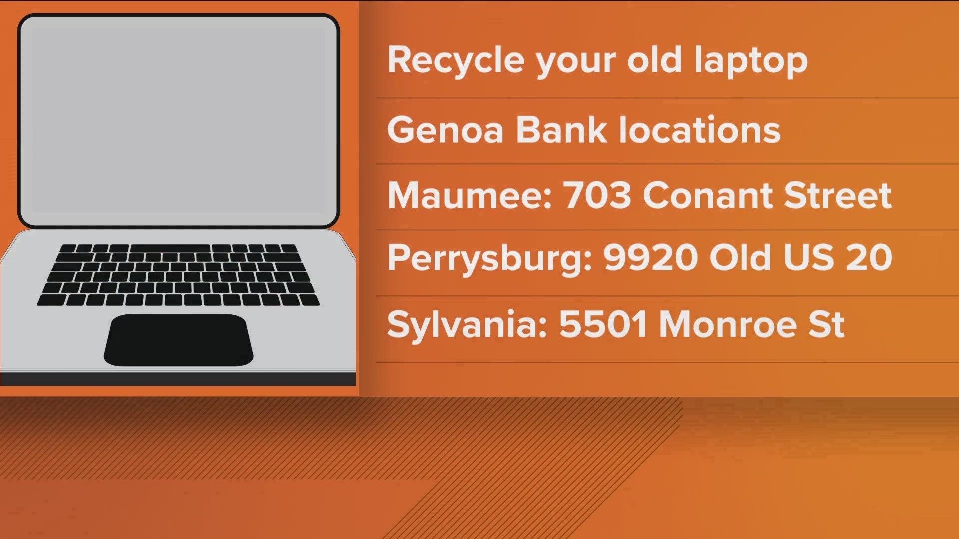 AIM Ecycling and Genoa Bank are teaming up to offer an easy solution to keep laptops out of landfills and get them into the hands of students.