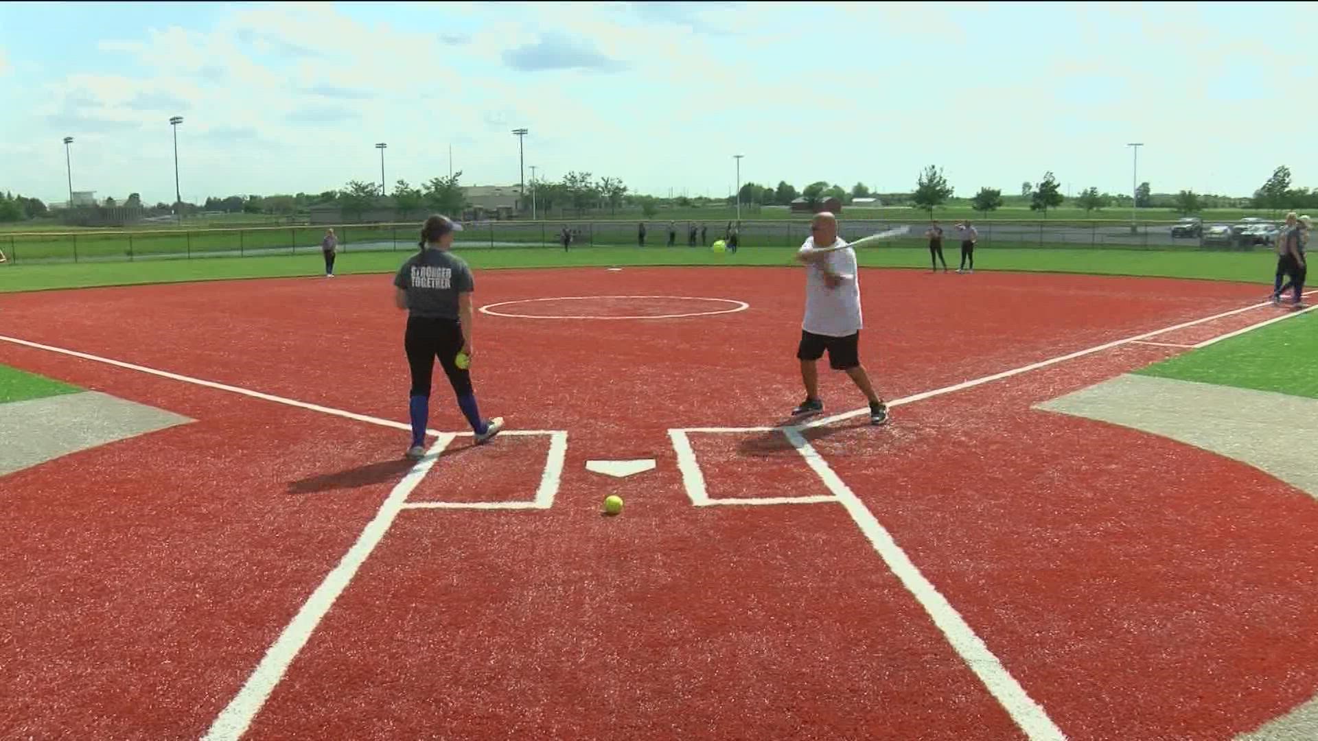 Oak Harbor and Springfield practiced on adjoining fields in Rossford ahead of their games in Akron for the state softball tournament.