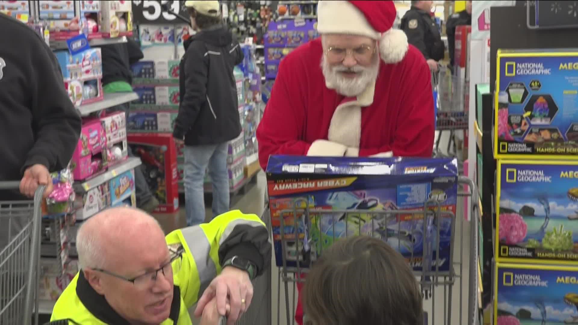 The ninth annual Dundee Shop with a Cop happened at the Walmart in Monroe, Michigan Thursday evening.