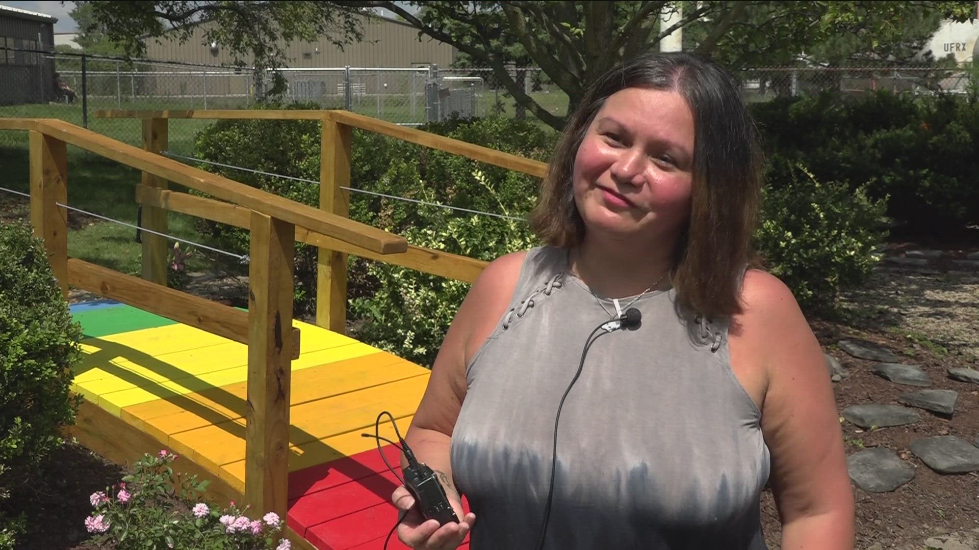 The Humane Society of Hancock County added the bridge to their garden to help pet owners who lose their companions.