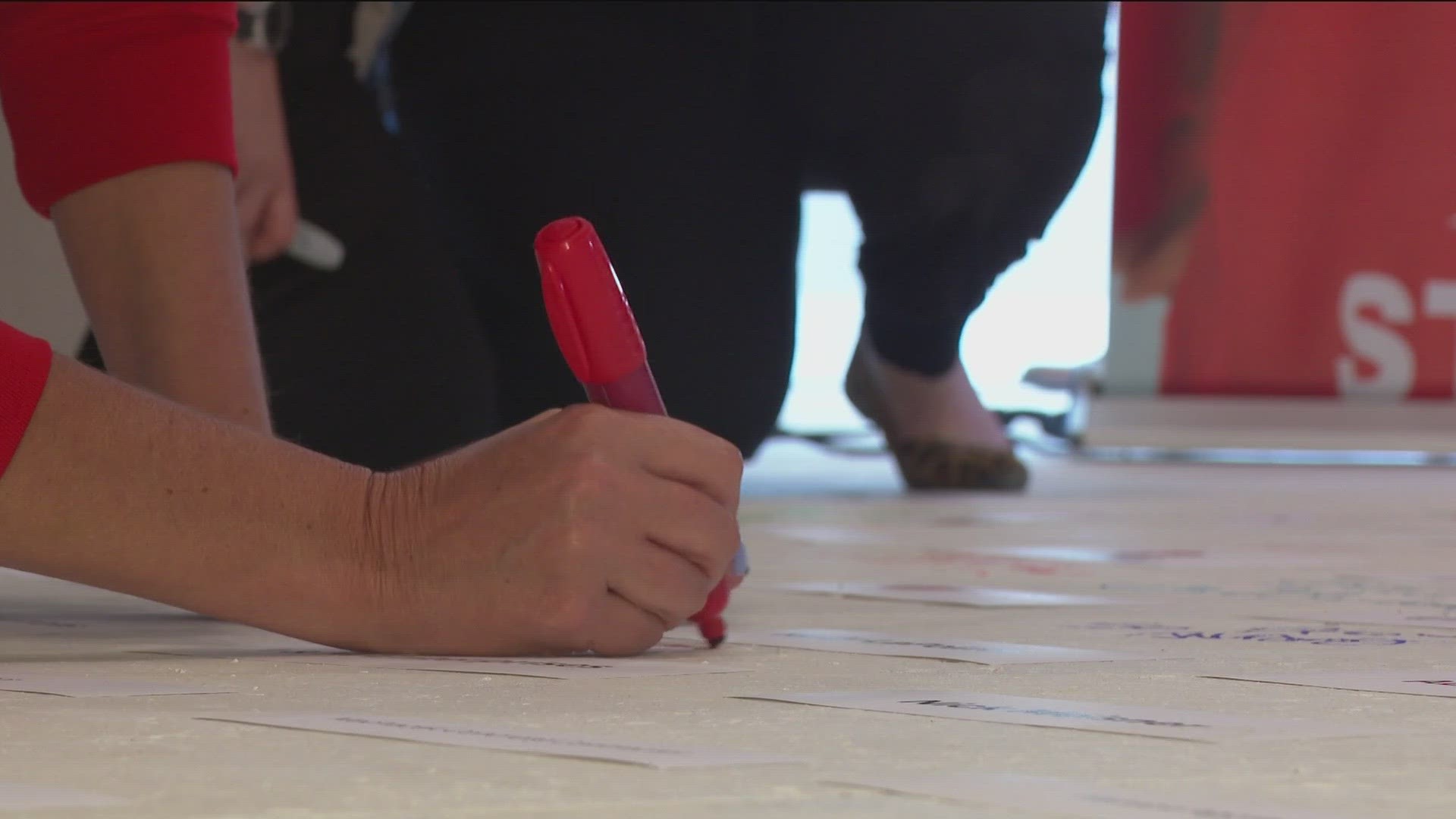 As a tradition, Dream Home builders and friends of St. Jude signed the great room floor Friday, leaving their forever mark ahead of the giveaway May 11.