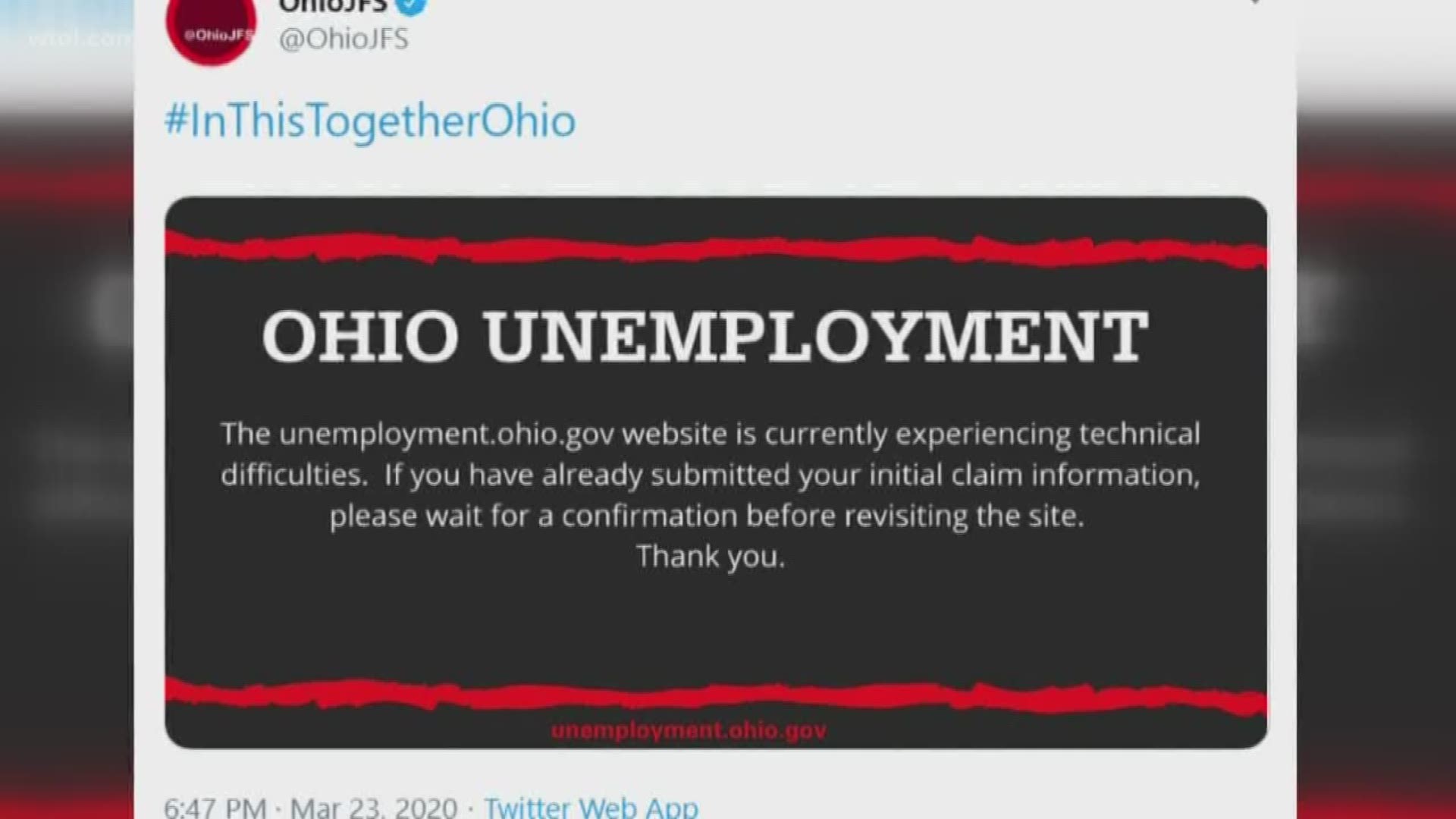 The Ohio Department of Job and Family Services has been swamped with calls and online submissions to file for unemployment due to the coronavirus outbreak.