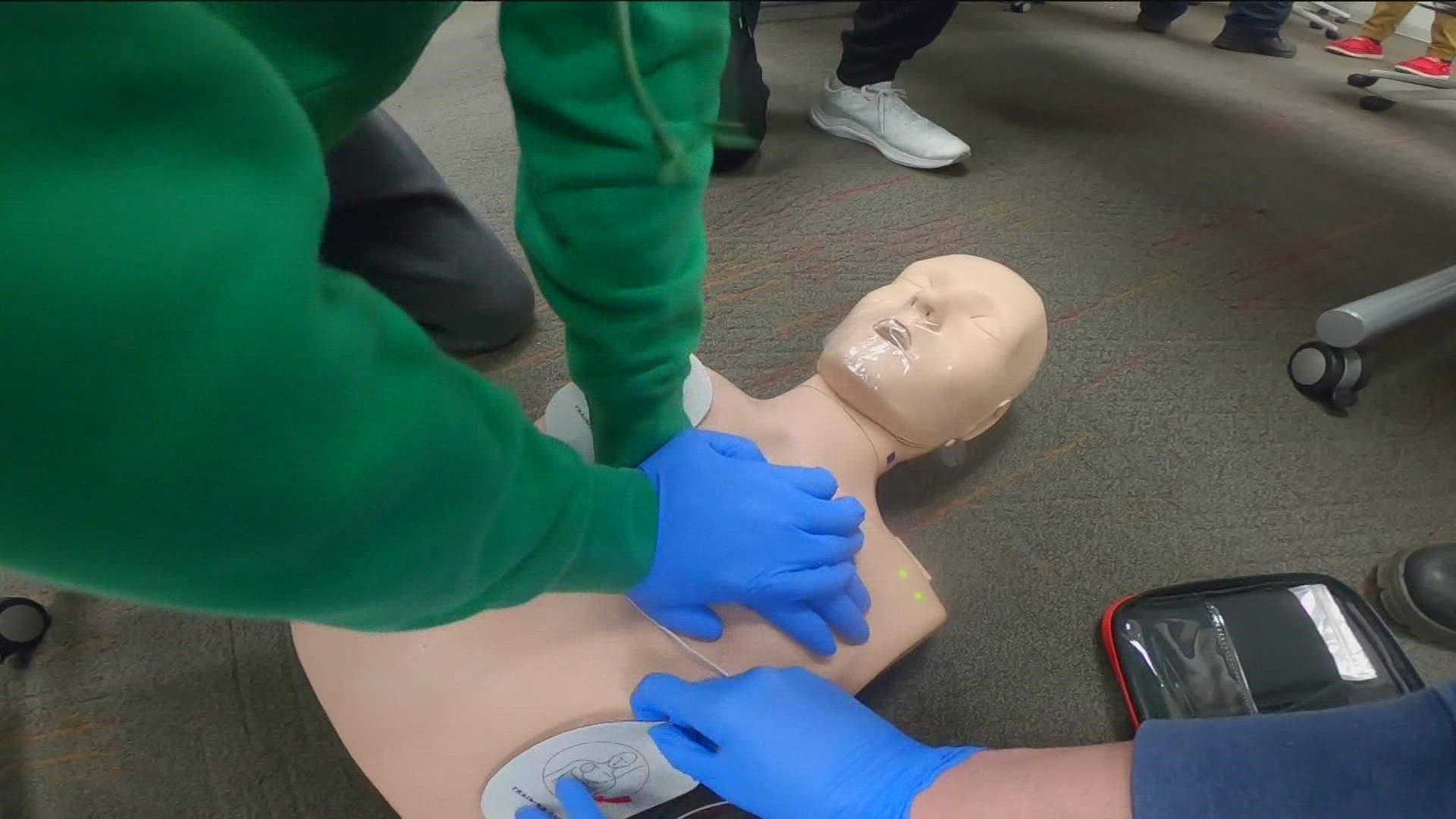 Throughout the week, the Port Clinton Fire Department worked with the city's high school to certify freshmen in CPR, EpiPen administration and other first-aid skills