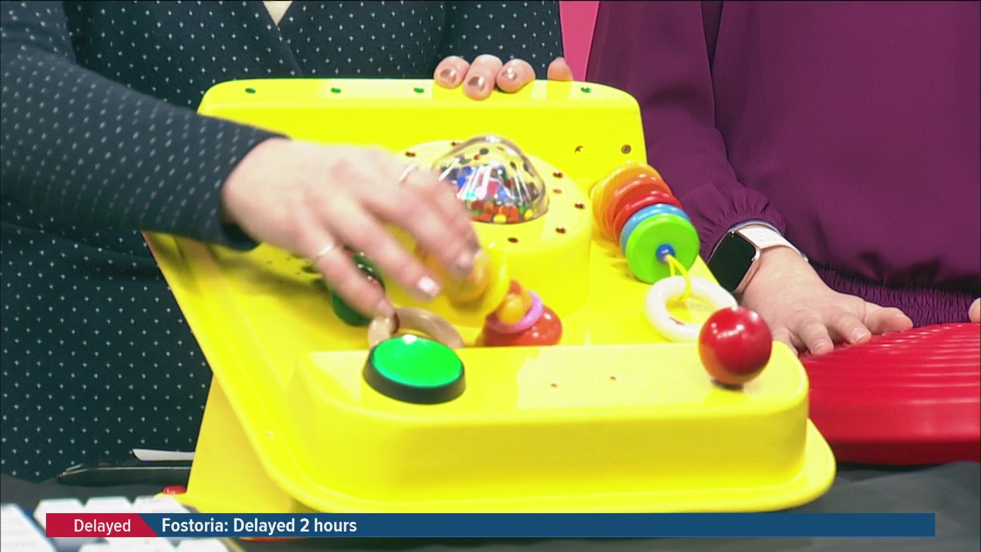 Jennifer Engelmann of The Ability Center shows off some toys and other options for children with additional accessibility needs.