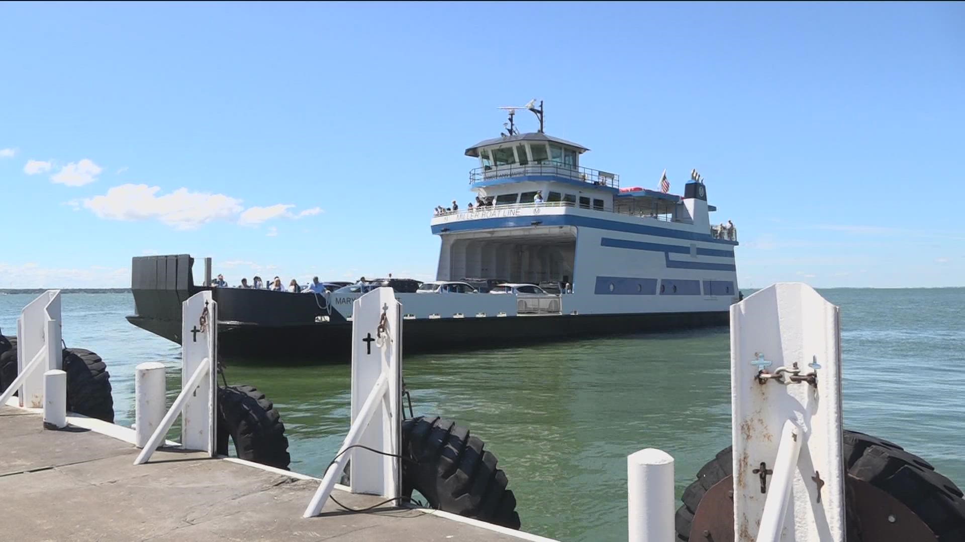 The new ferry for Lake Erie is 140 feet long and can carry up to 600 passengers and 24-26 vehicles.