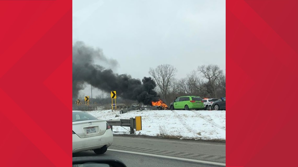 Police chase in Toledo ends with stolen car on fire