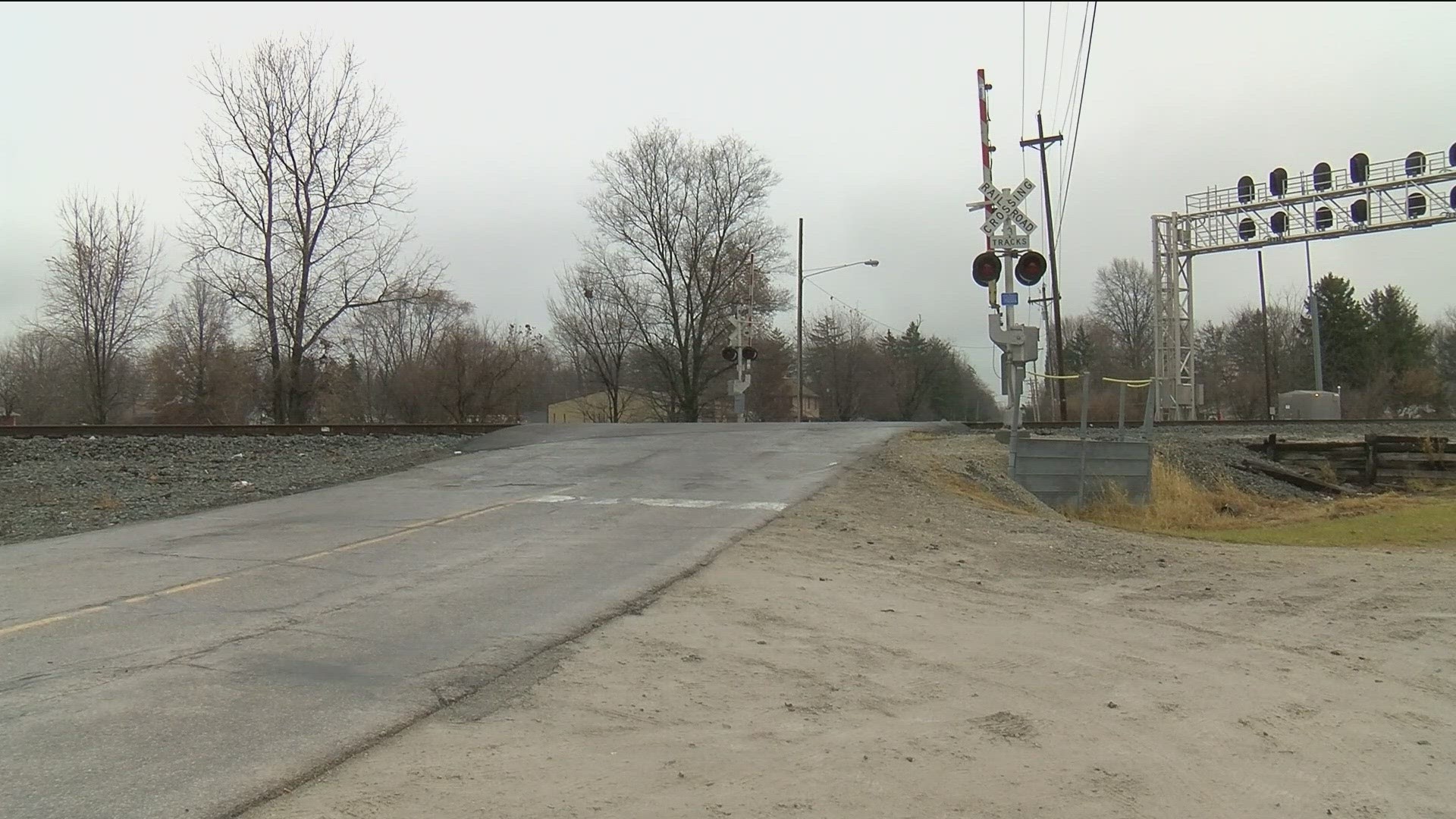 Officials say a driver was crossing the tracks on Walbridge near Owen Road in Lake Township when the car got stuck on the rails. The driver made it out safely.