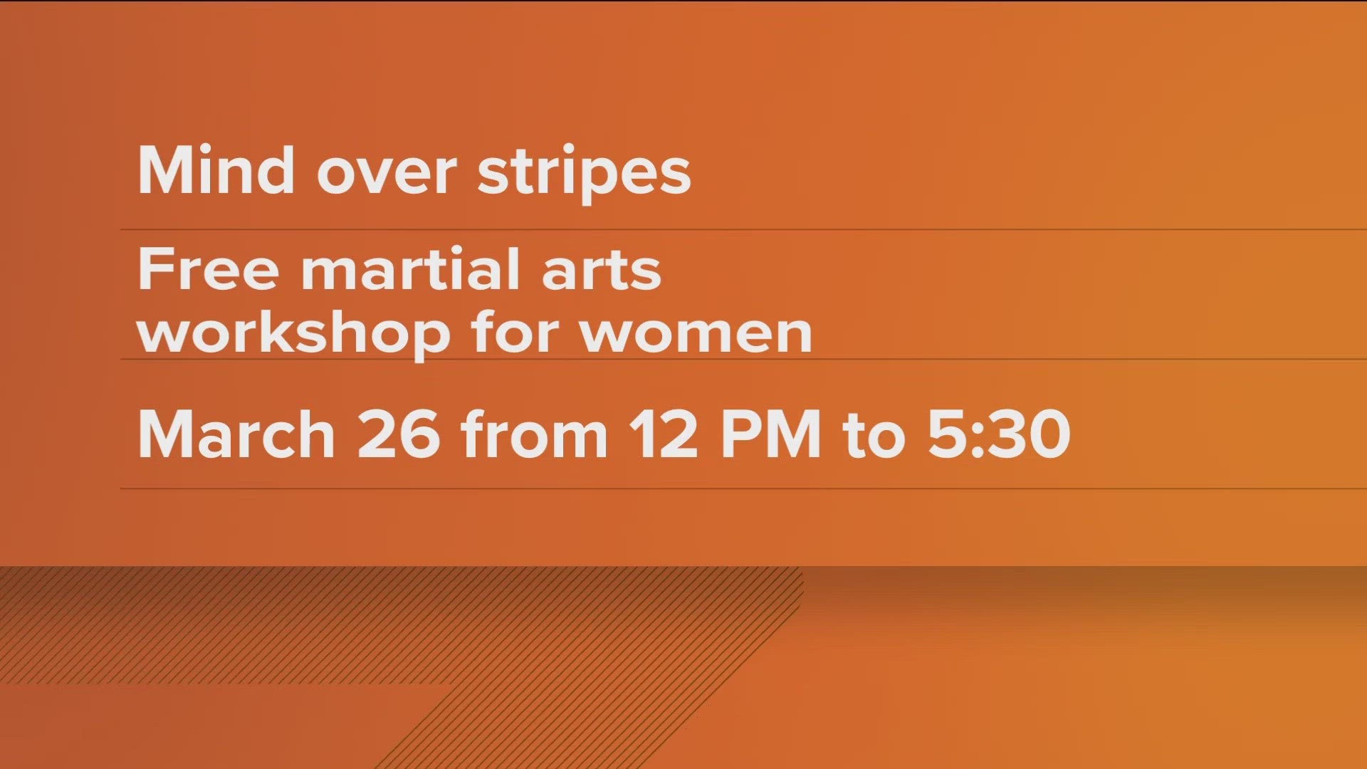 Mind Over Stripes will host a free self-defense training for women in Toledo Sunday.