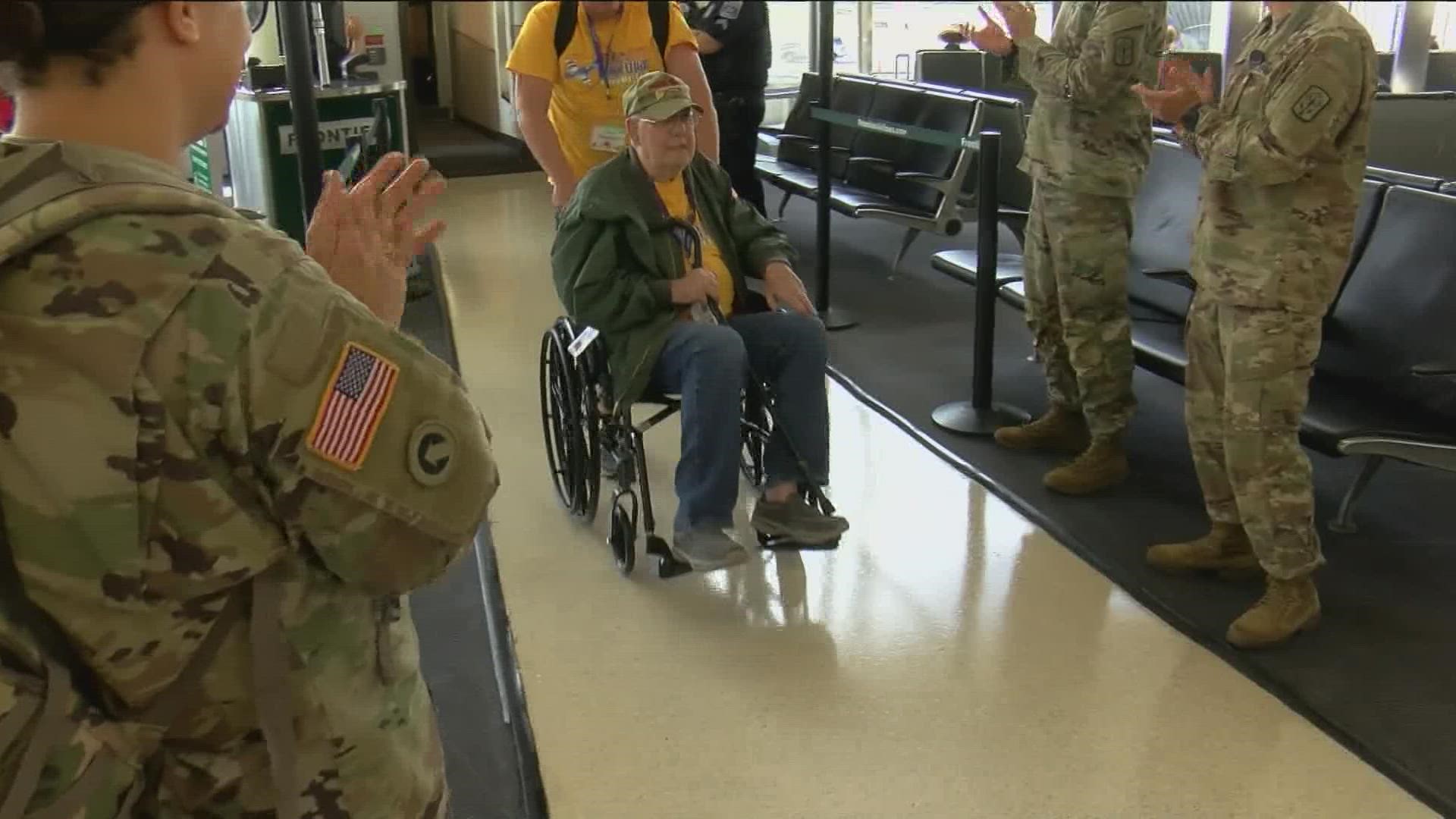 Our Dan Cummins is with dozens of veterans from our area who will be flying to our nation's capitol to visit war memorials in their honor.