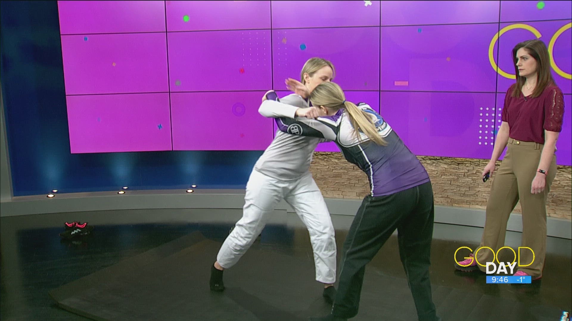 Kristine Sharp, instructor at Gracie Bay View in Point Place, and student Stacey Keller showed us some Jiu-Jitsu self defense moves.