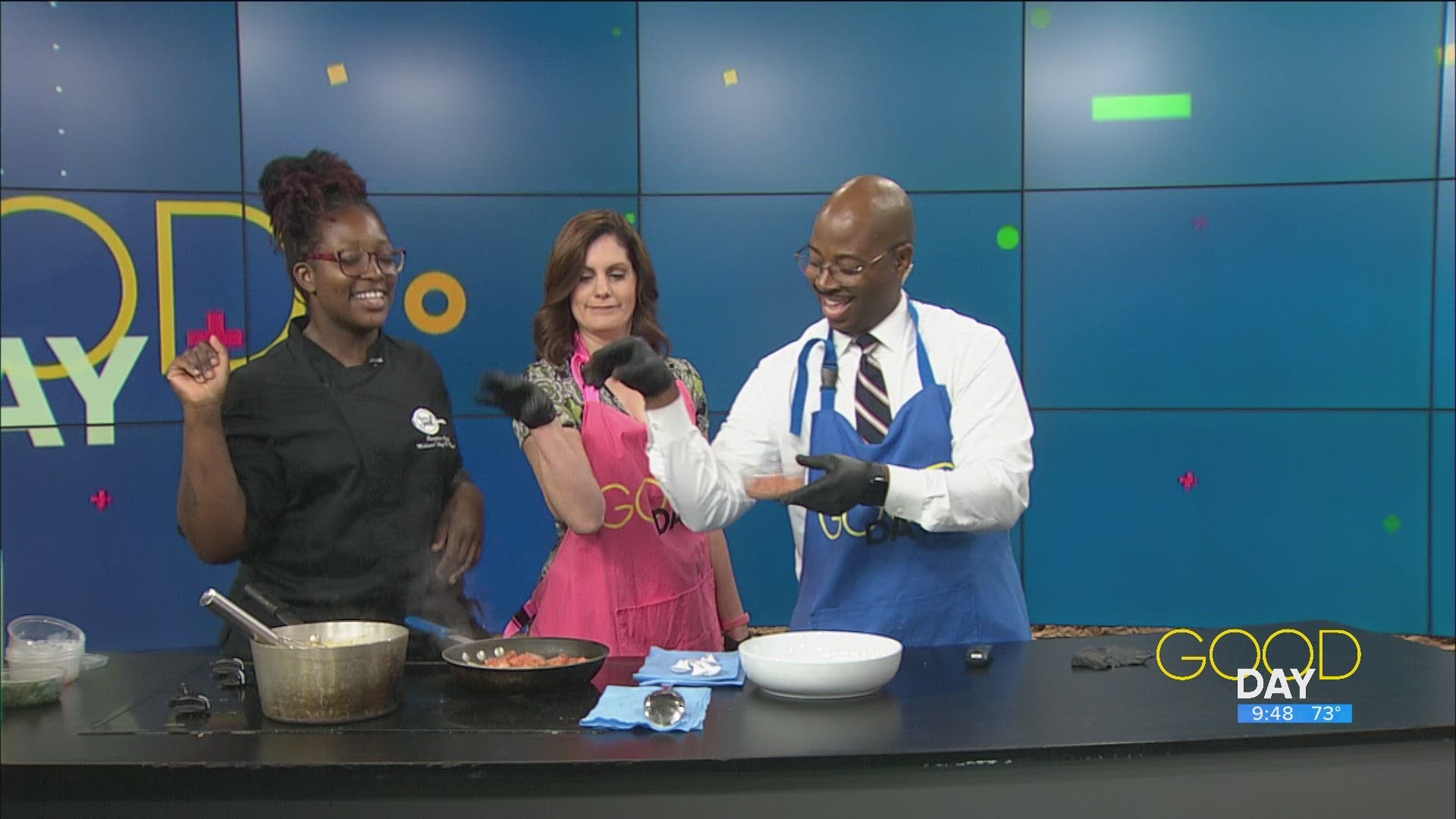 Chef Mikhala Bagot of Island Soul shows us how to make her fish and grits recipe.