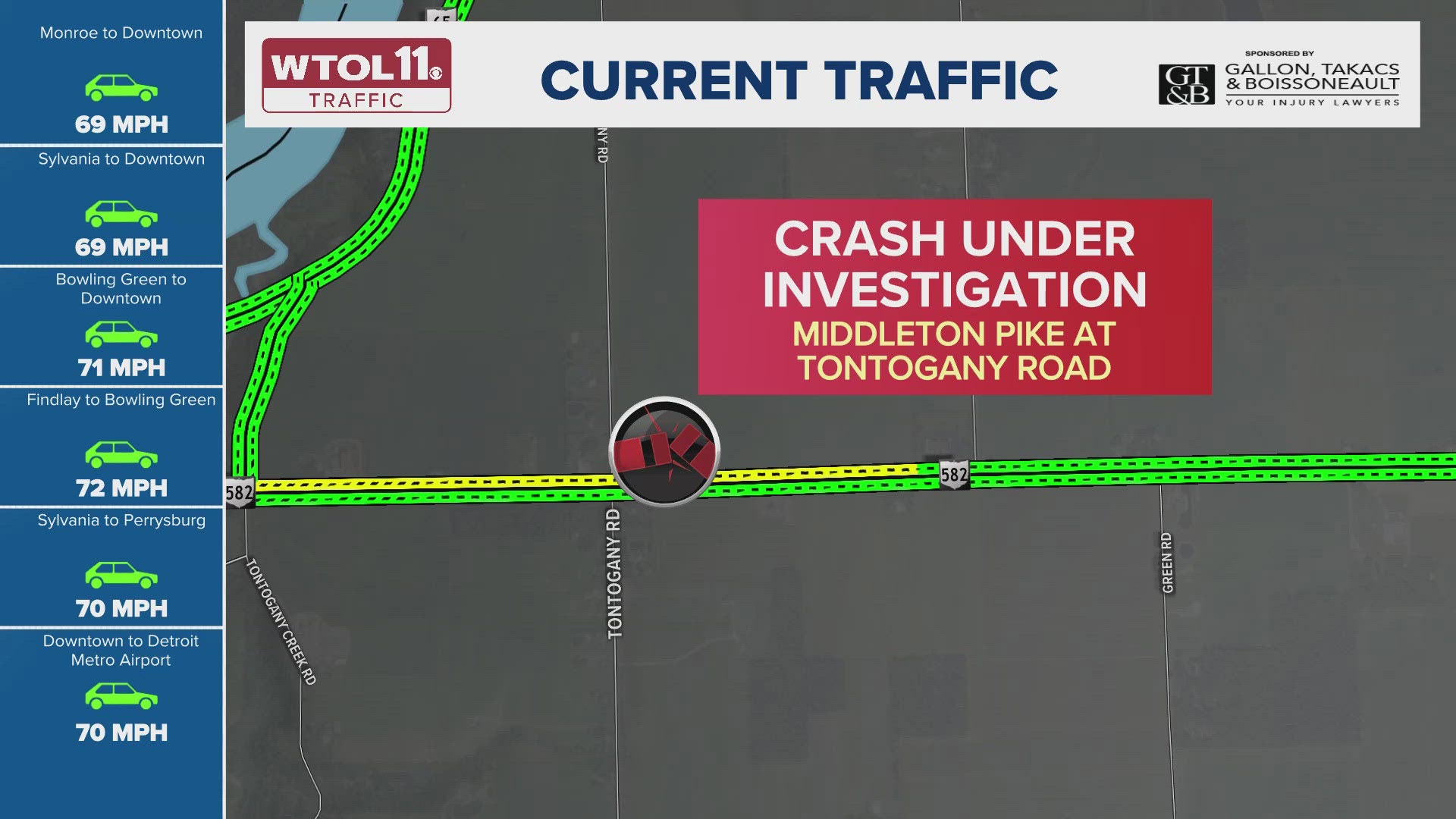 This happened Wednesday morning near Haskins and Tontogany. 