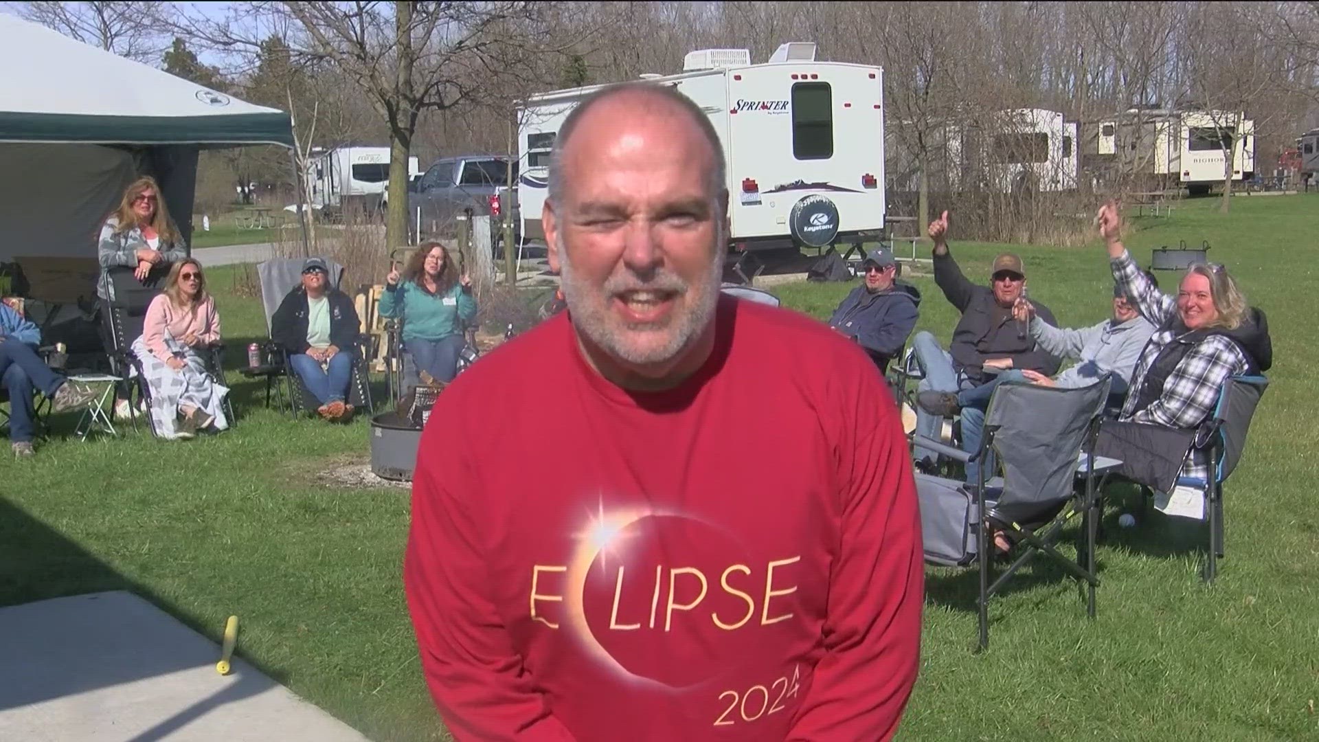 They said we’d see visitors from all over for Monday’s eclipse. Mississippi, Michigan, Maine, Illinois, Wisconsin, Maryland – all were represented at the campground.