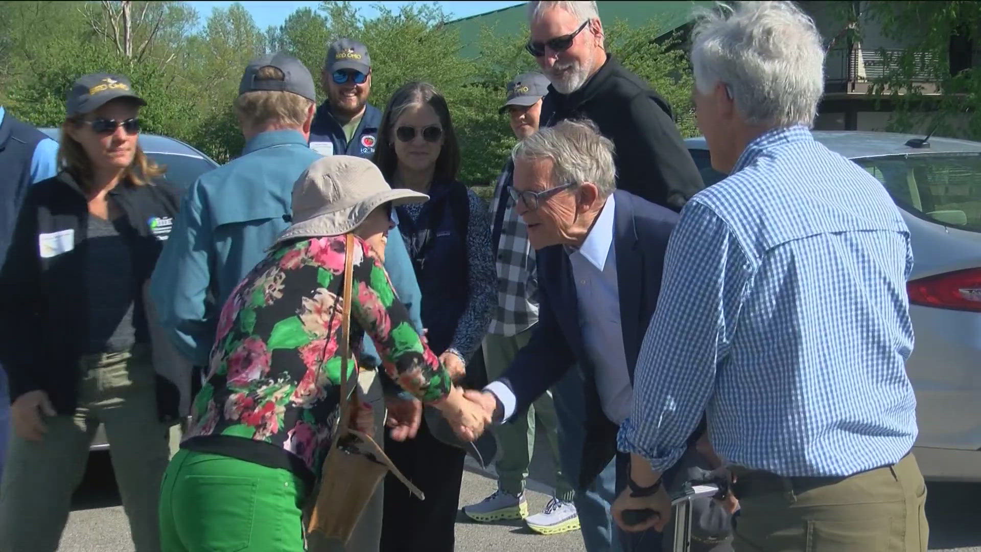 DeWine touted changes the state has made over the past few years, such as adding and restoring wetlands in the Maumee Basin and all over the state.