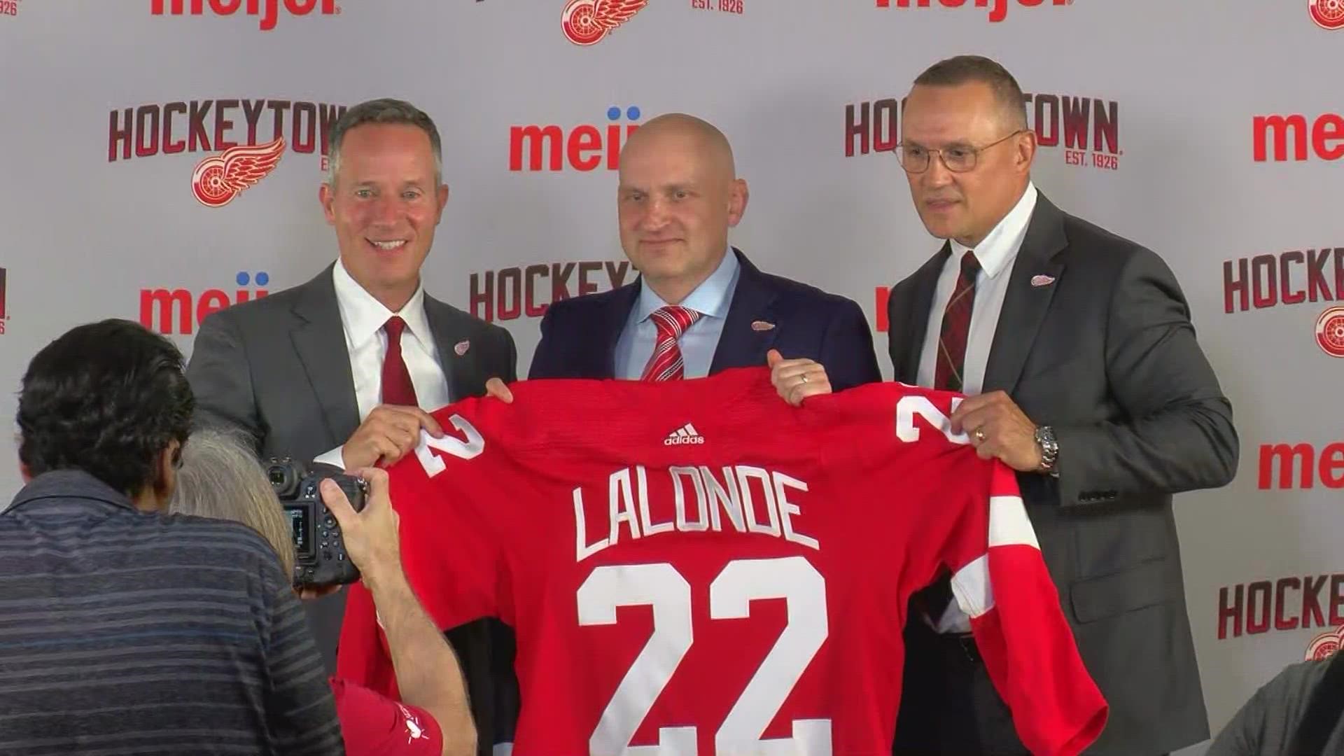 Former Toledo Walleye coach Derek Lalonde will serve as the 28th head coach of the Detroit Red Wings. In his first press conference, Lalonde lays out his plans.