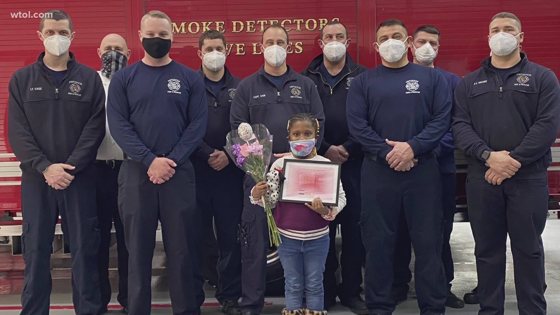Defiance Fire and Rescue Division honored Jaylani Ward. Firefighters say her heroism is a reminder to sit down with family and make an escape plan in case of a fire.