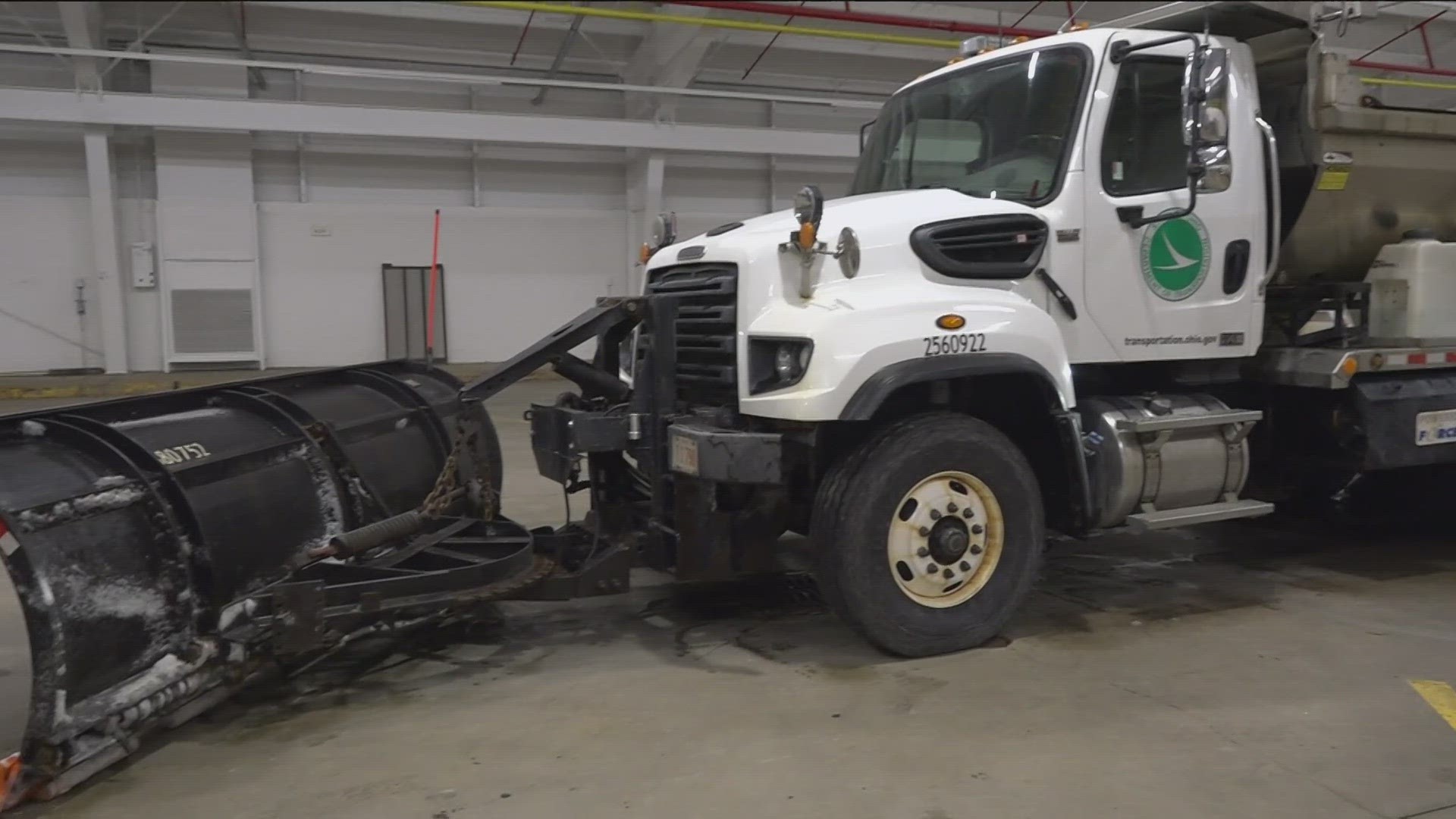 ODOT crews in Wood County were ready to have their snow plows inspected Tuesday morning, but instead hit the roadways to clear snow and ice.