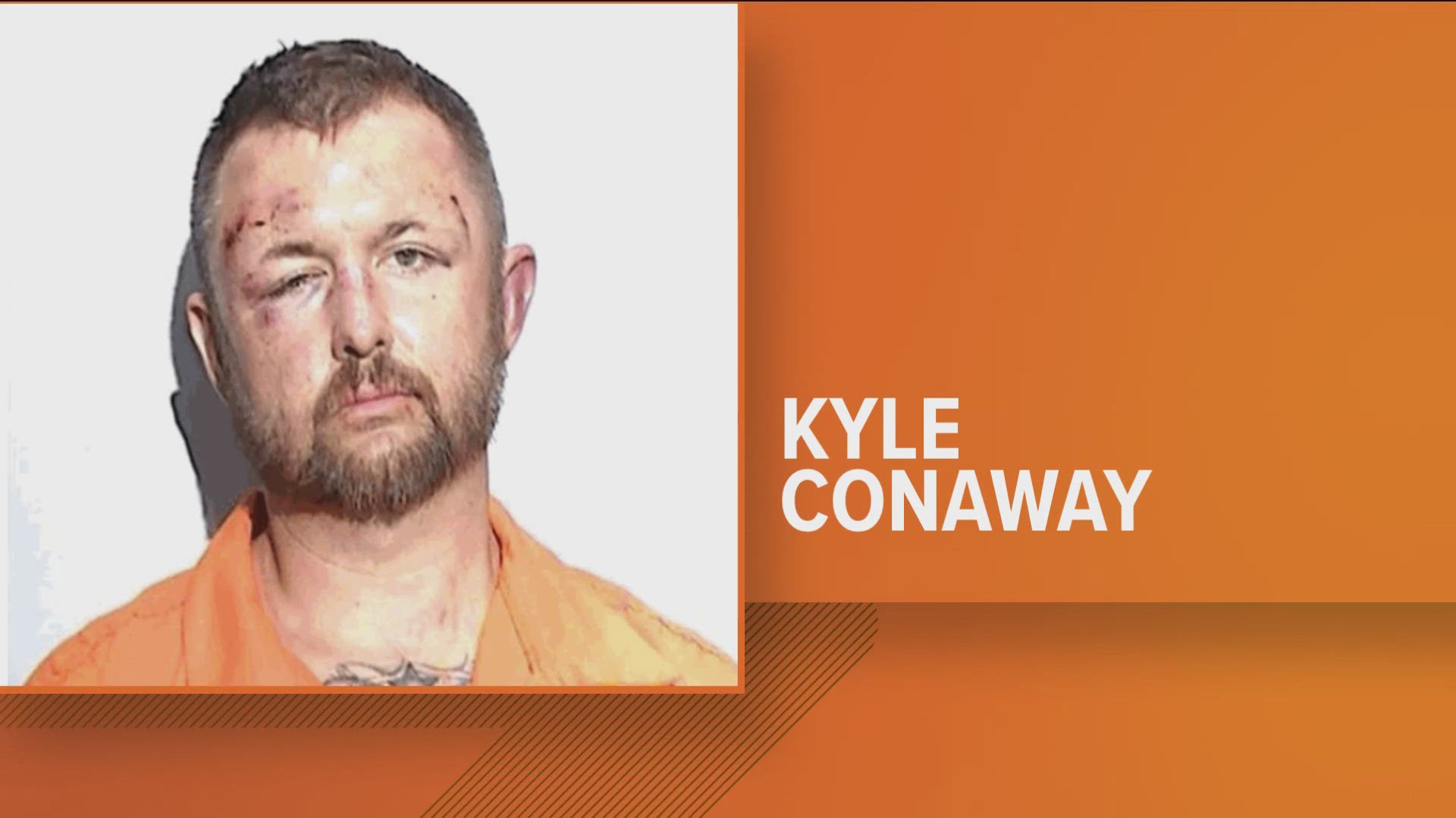 Kyle Conaway, 37, was arrested in a Lowe's parking lot, where he allegedly punched an officer in the head.