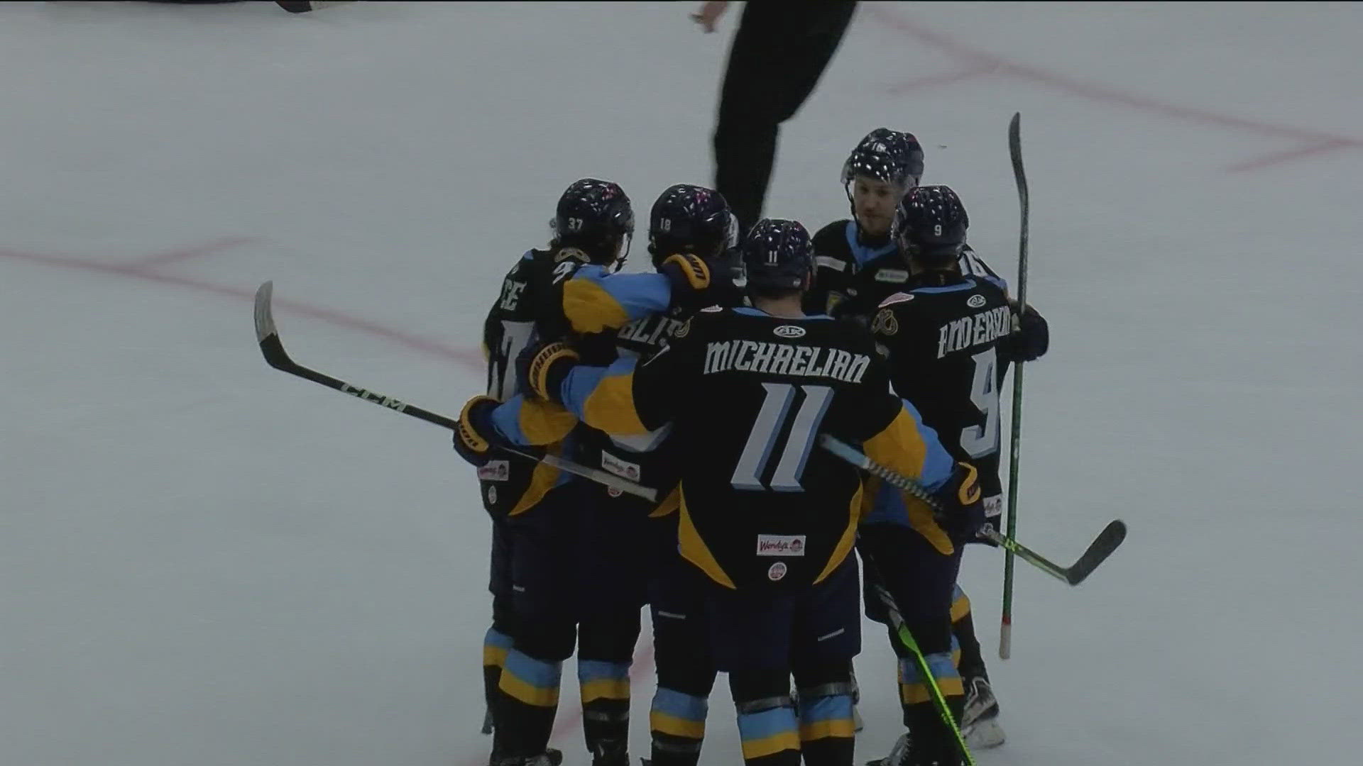 The Walleye beat the K-Wings 4-2 Friday night. They now await the winner of the Wheeling and Indy series.