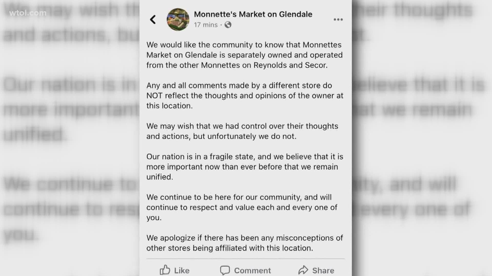 Owner Of Monnette S Market On Reynolds Road Makes Blm Comments Wtol Com